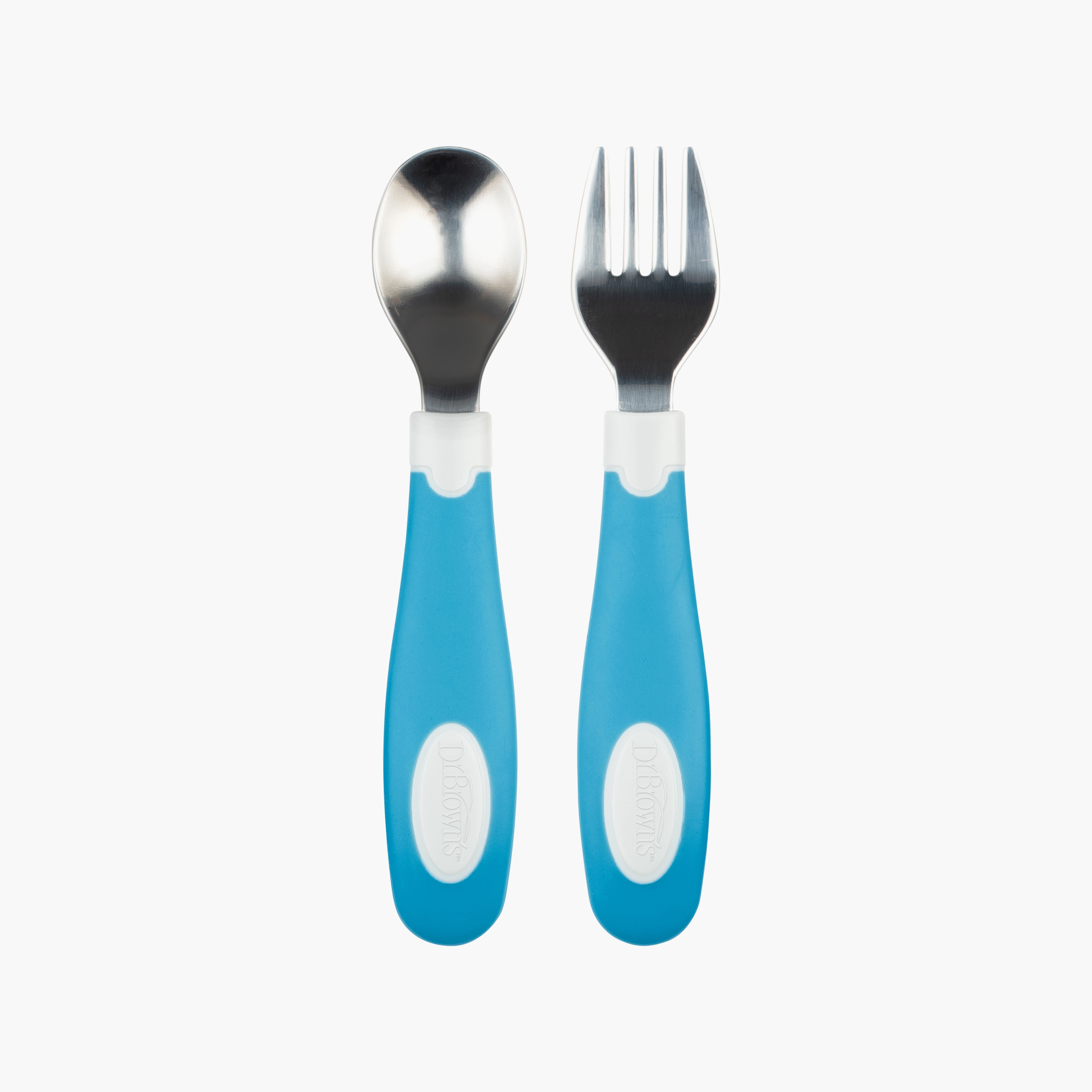 Dr. Brown's Soft Grip Spoon & Fork Set, Blue-baby-feeding-mealtimeessentials-image-1