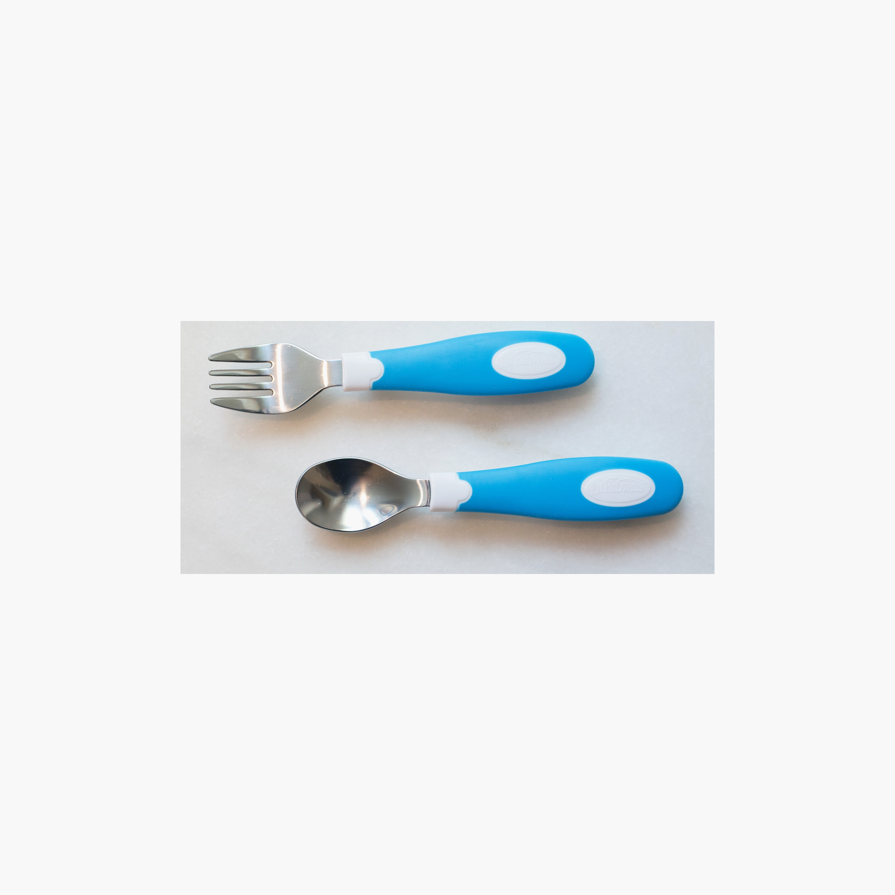 Dr. Brown's Soft Grip Spoon & Fork Set, Blue-baby-feeding-mealtimeessentials-image-3