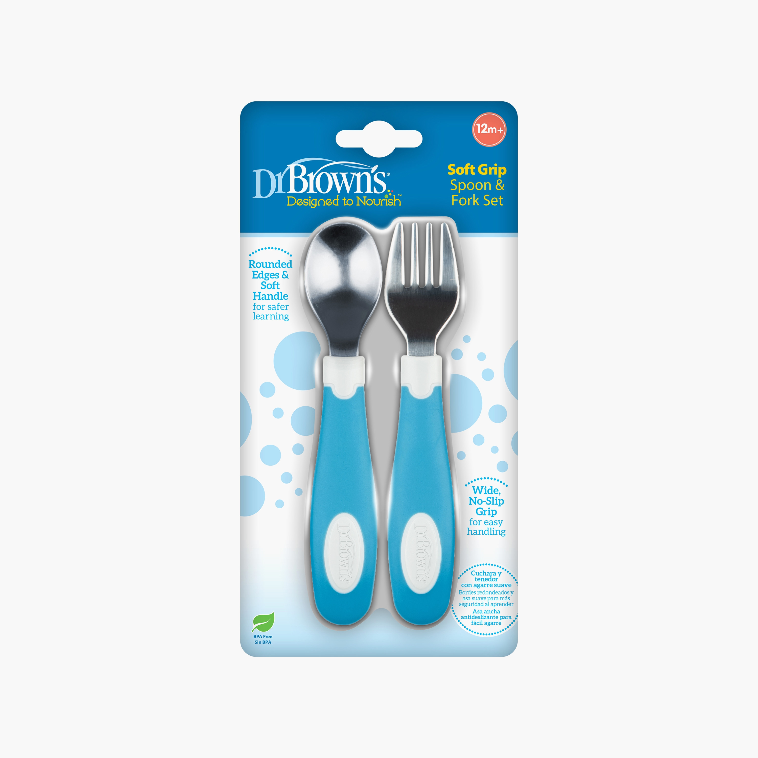 Dr. Brown's Soft Grip Spoon & Fork Set, Blue-baby-feeding-mealtimeessentials-image-4