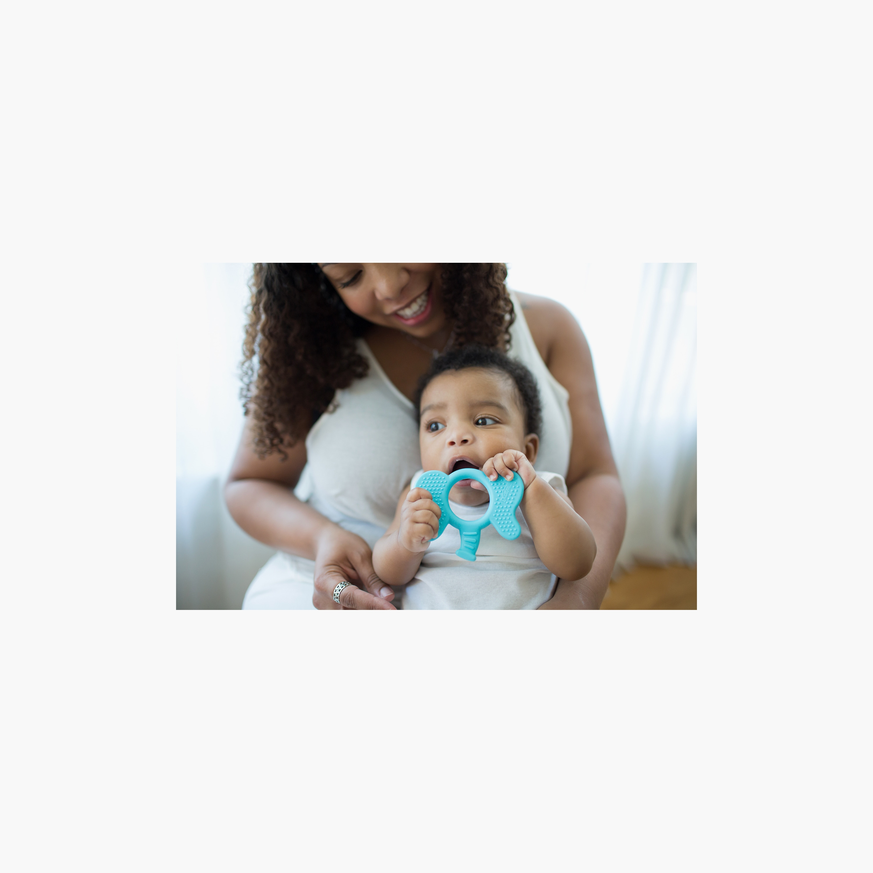 Dr. Brown's Flexees Friends Silicone Teether, Elephant, Blue-baby-feeding-teethers-image-4