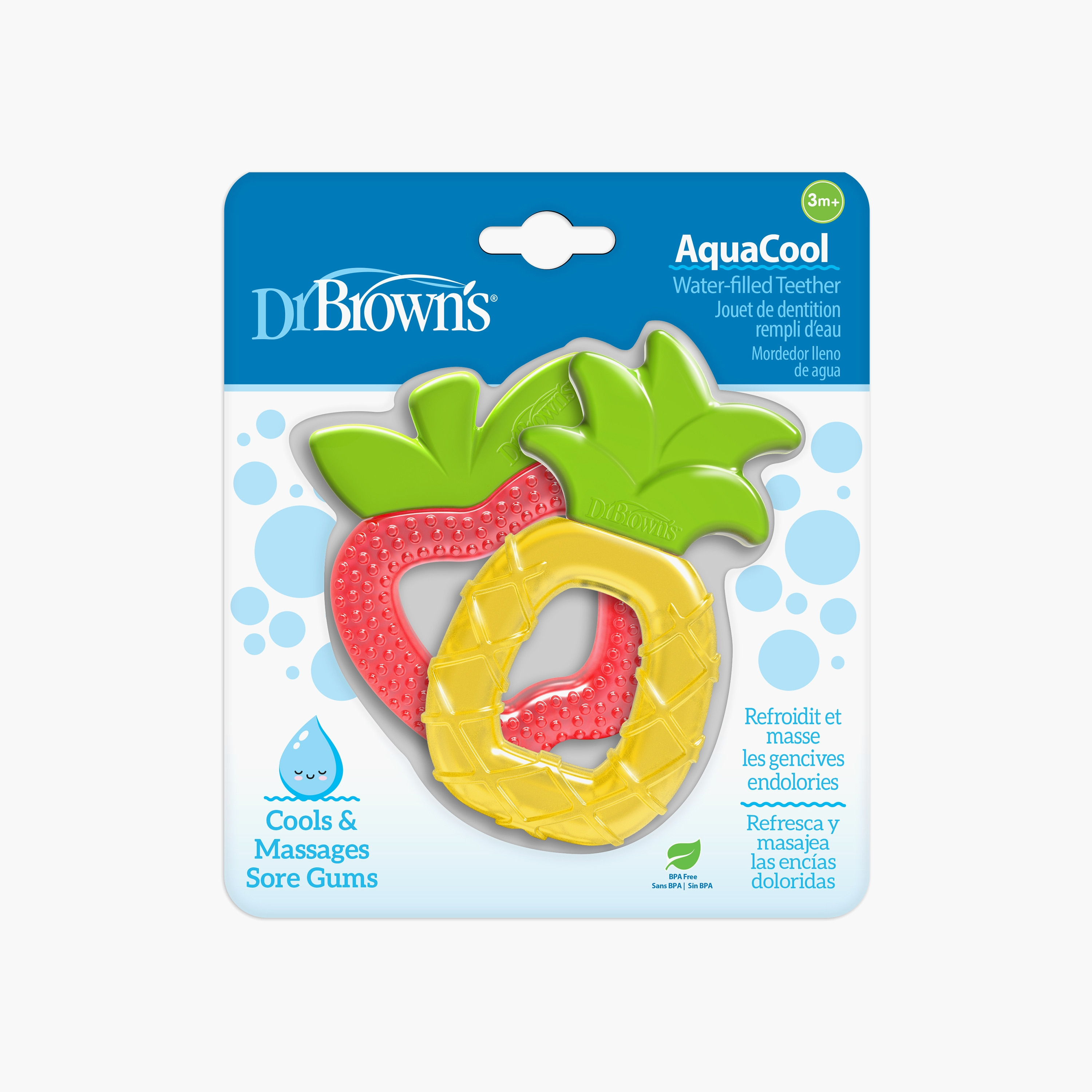  عضاضة أكواكوول المملوءة بالماء مكونة من قطعتين من دكتور براونز، أناناس وتفاح-baby-feeding-teethers-image-3