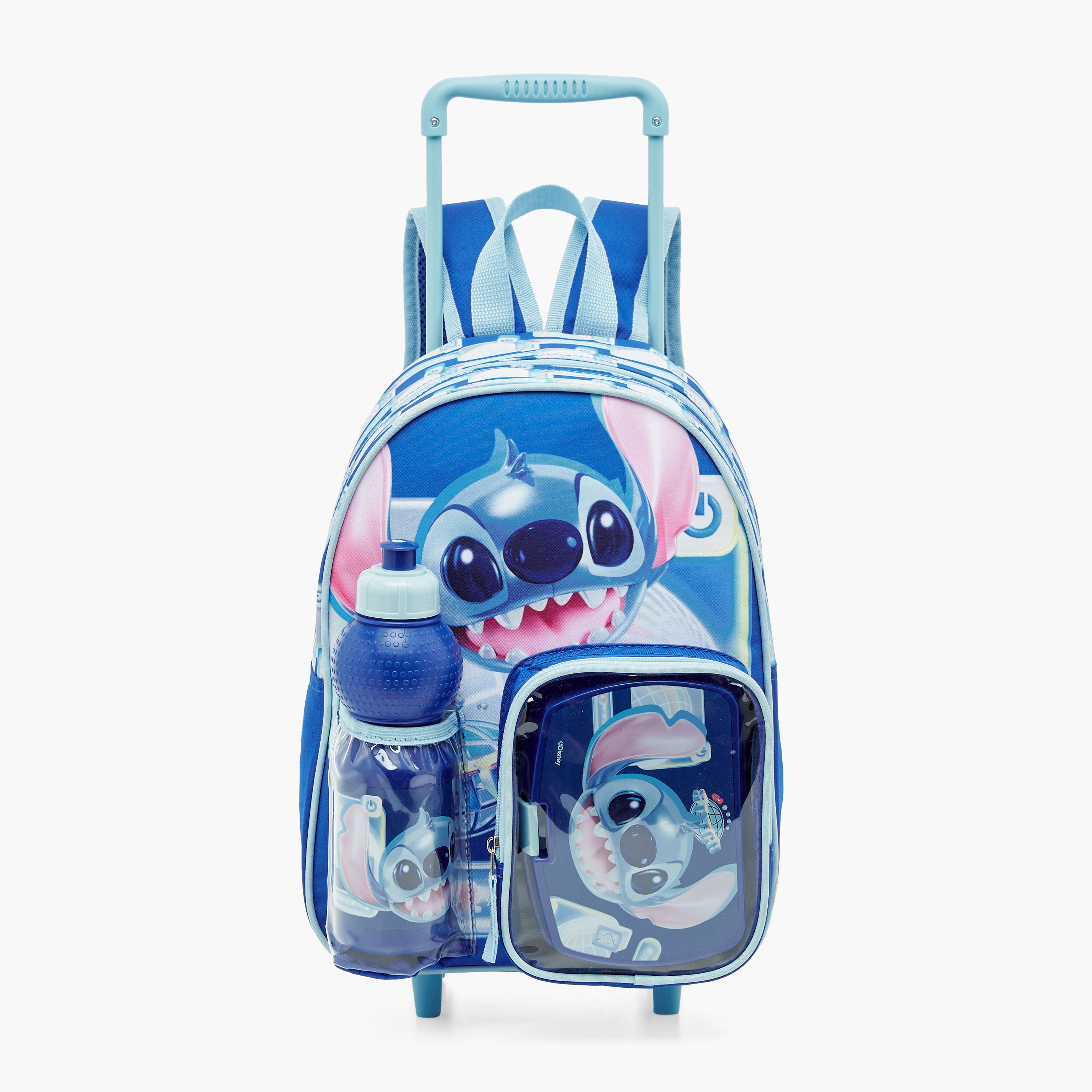 Buy Disney Lilo and Stitch Print Trolley Backpack with Lunch Box and Water Bottle Online Babyshop UAE