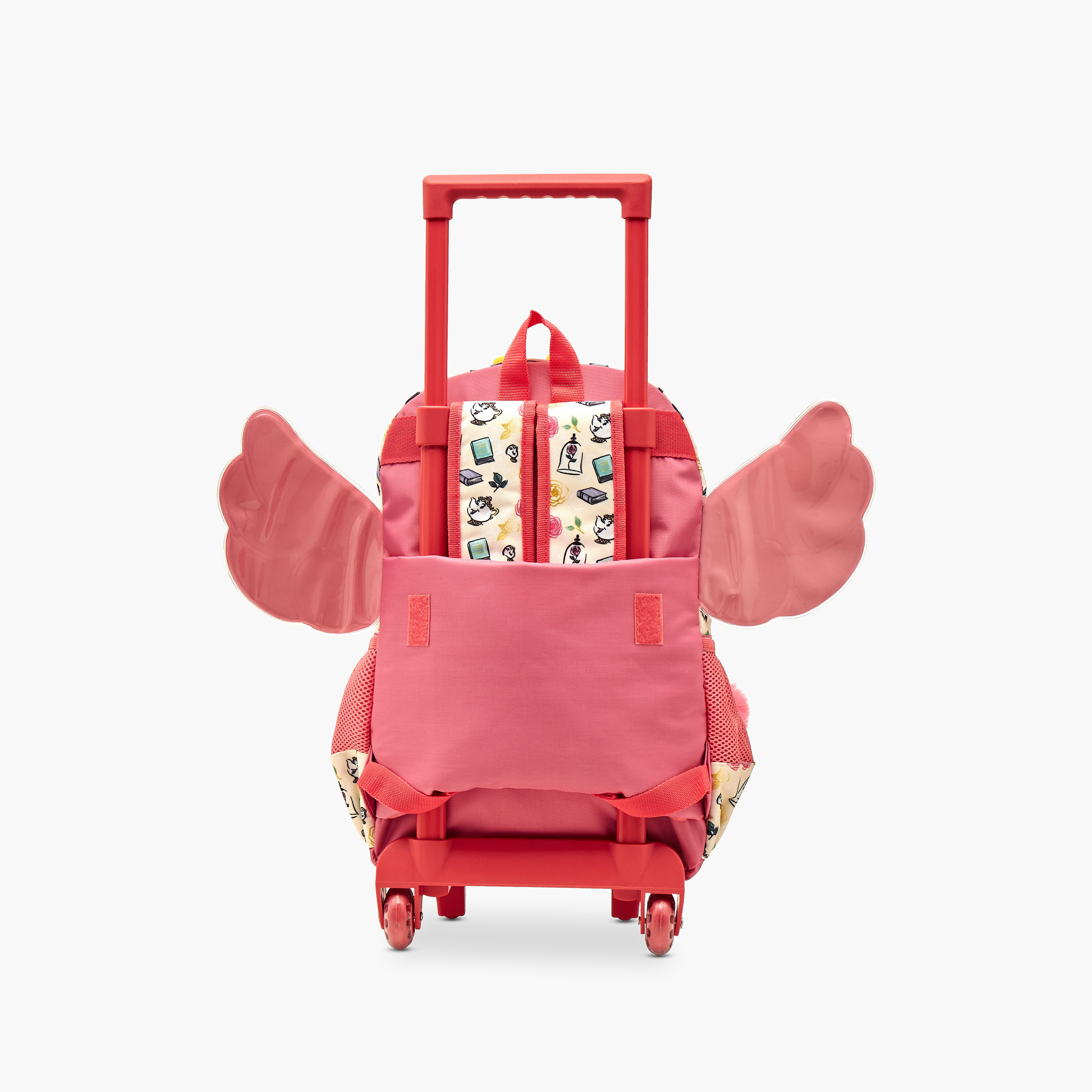 Disney Princess Print Trolley Backpack with Wing Applique and Wheels - 16 inches-school-bagsandbackpacks-trolleybags-image-5