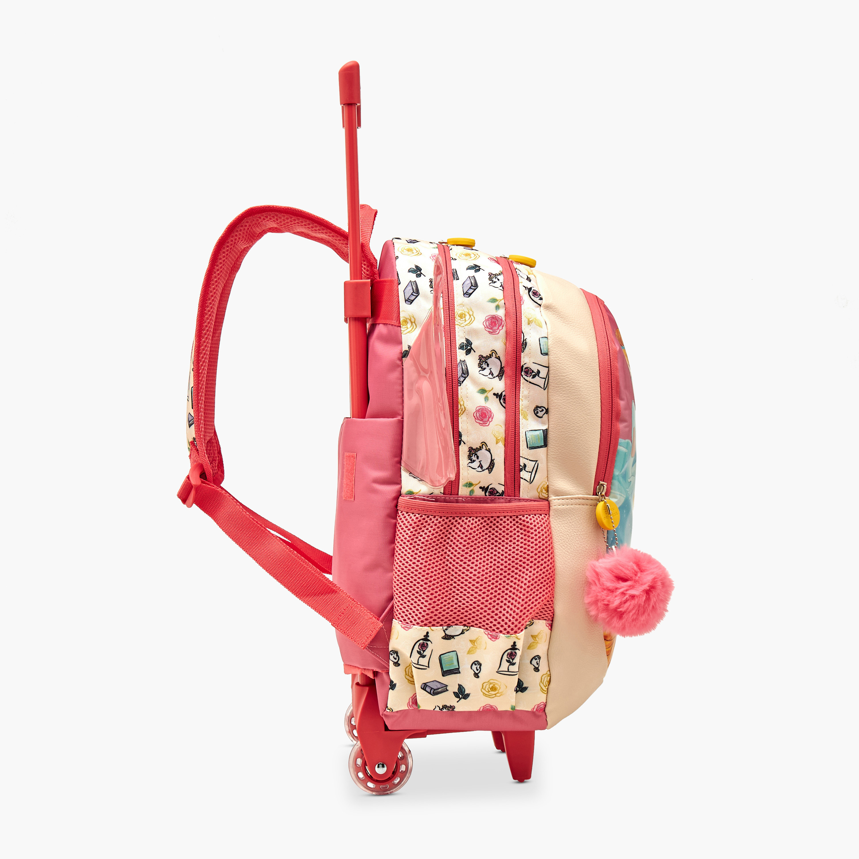 Disney Princess Print Trolley Backpack with Wing Applique and Wheels - 16 inches-school-bagsandbackpacks-trolleybags-image-6