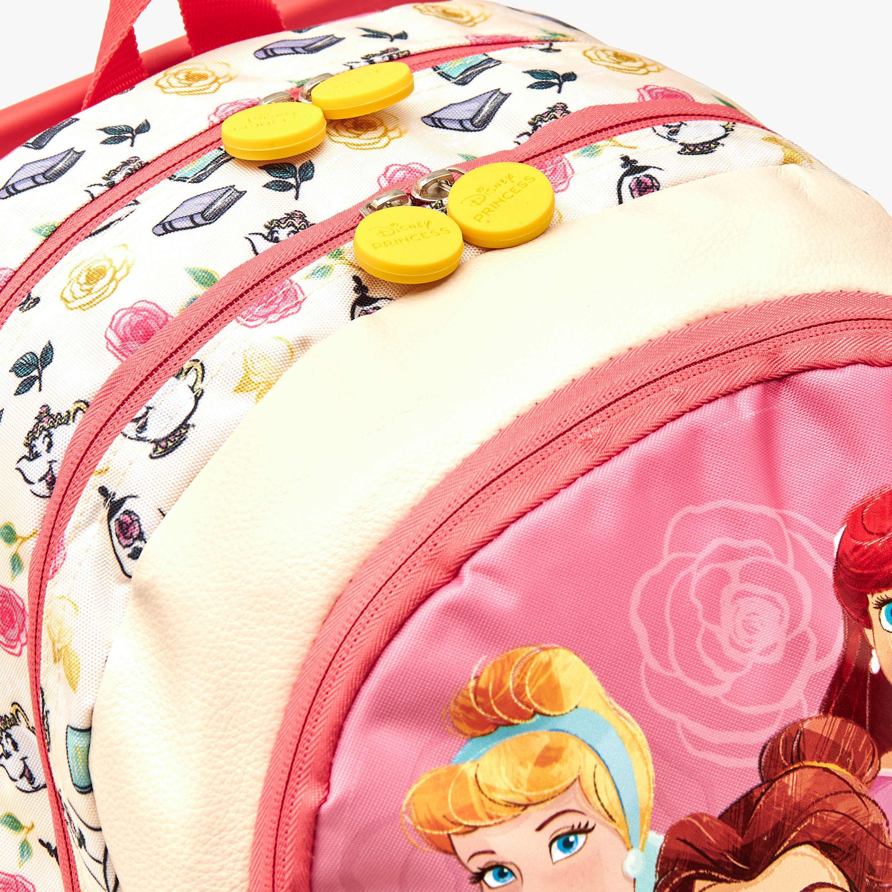 Disney Princess Print Trolley Backpack with Wing Applique and Wheels - 16 inches-school-bagsandbackpacks-trolleybags-image-8
