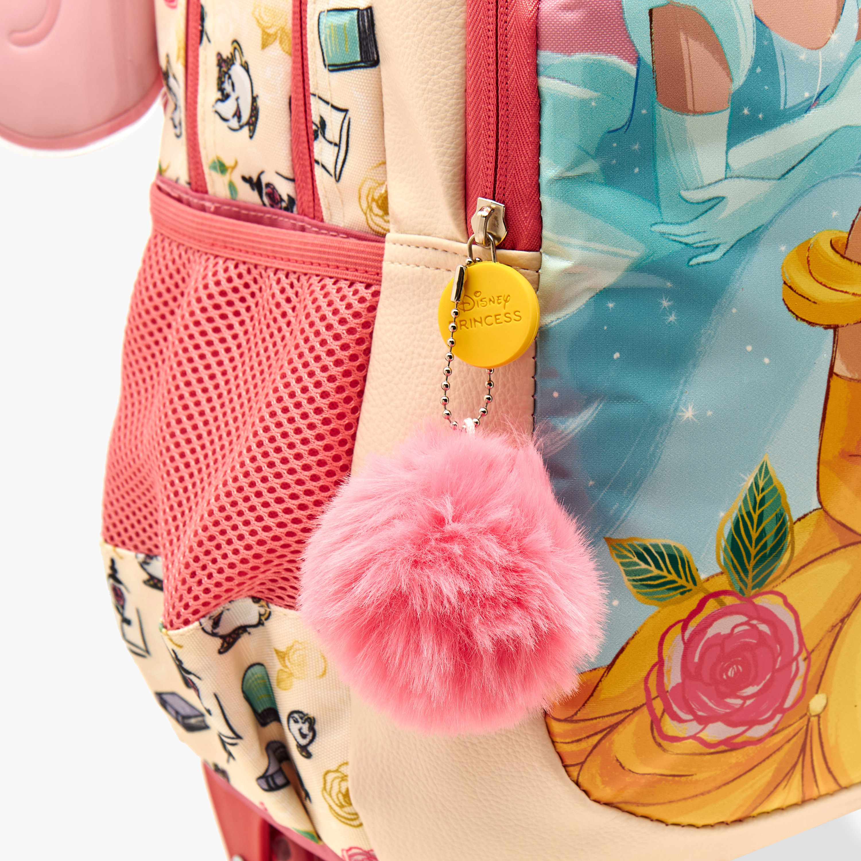 Disney Princess Print Trolley Backpack with Wing Applique and Wheels - 16 inches-school-bagsandbackpacks-trolleybags-image-9
