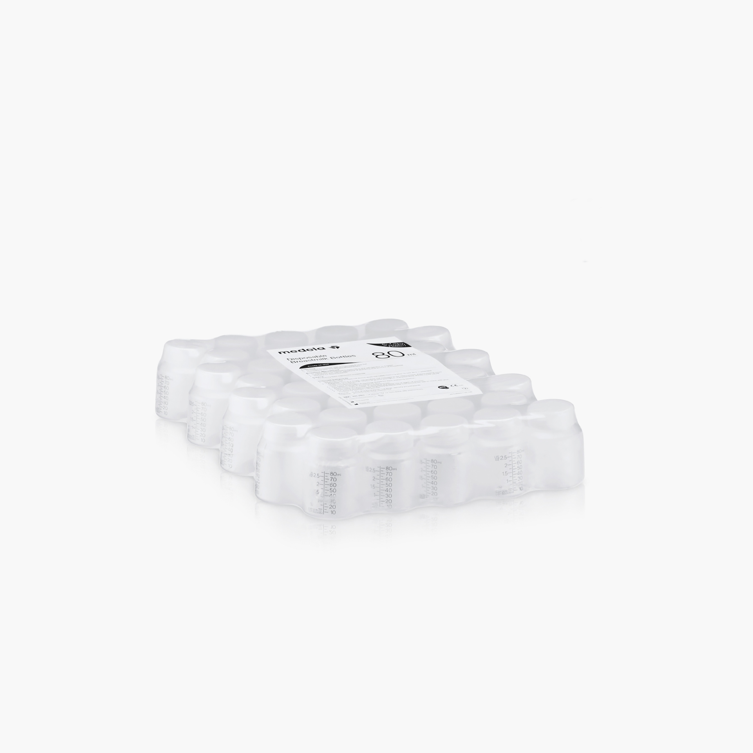 Medela 40-Piece Disposable Breastmilk Bottles with Lid, 80ml-baby-feeding-breastfeedingandcare-image-1
