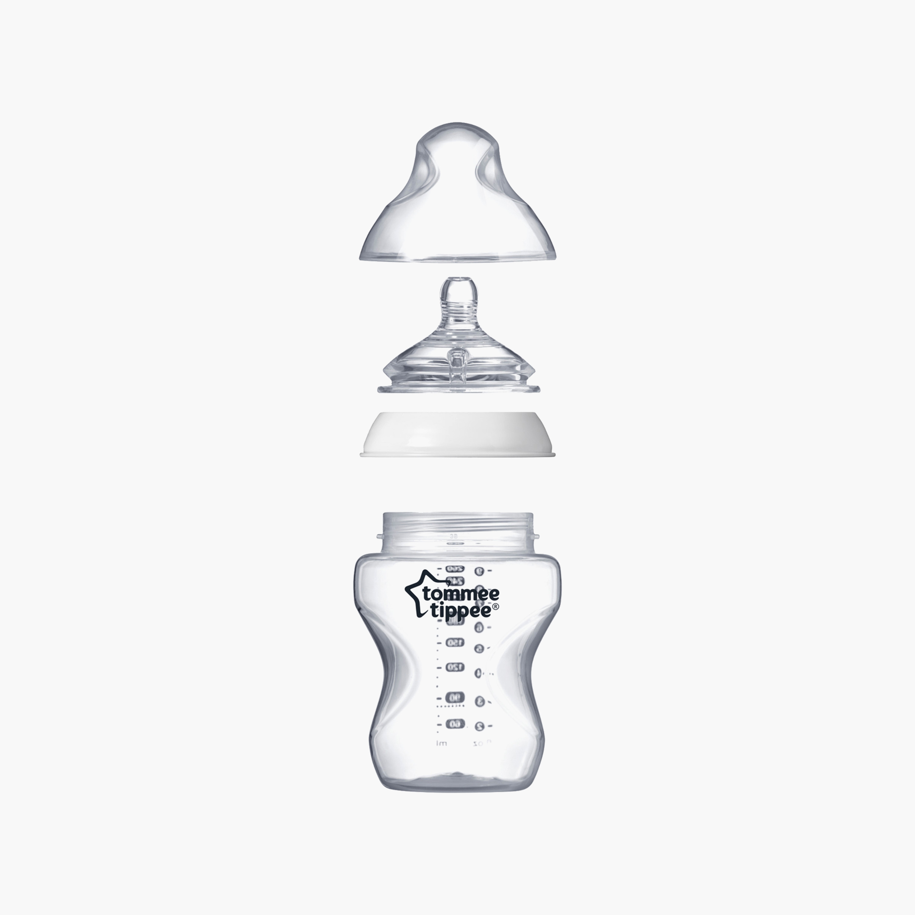 Tommee Tippee Closer To Nature Feeding Bottle - Clear - 260 ml-baby-feeding-feedingbottles-bottlesandteats-image-4
