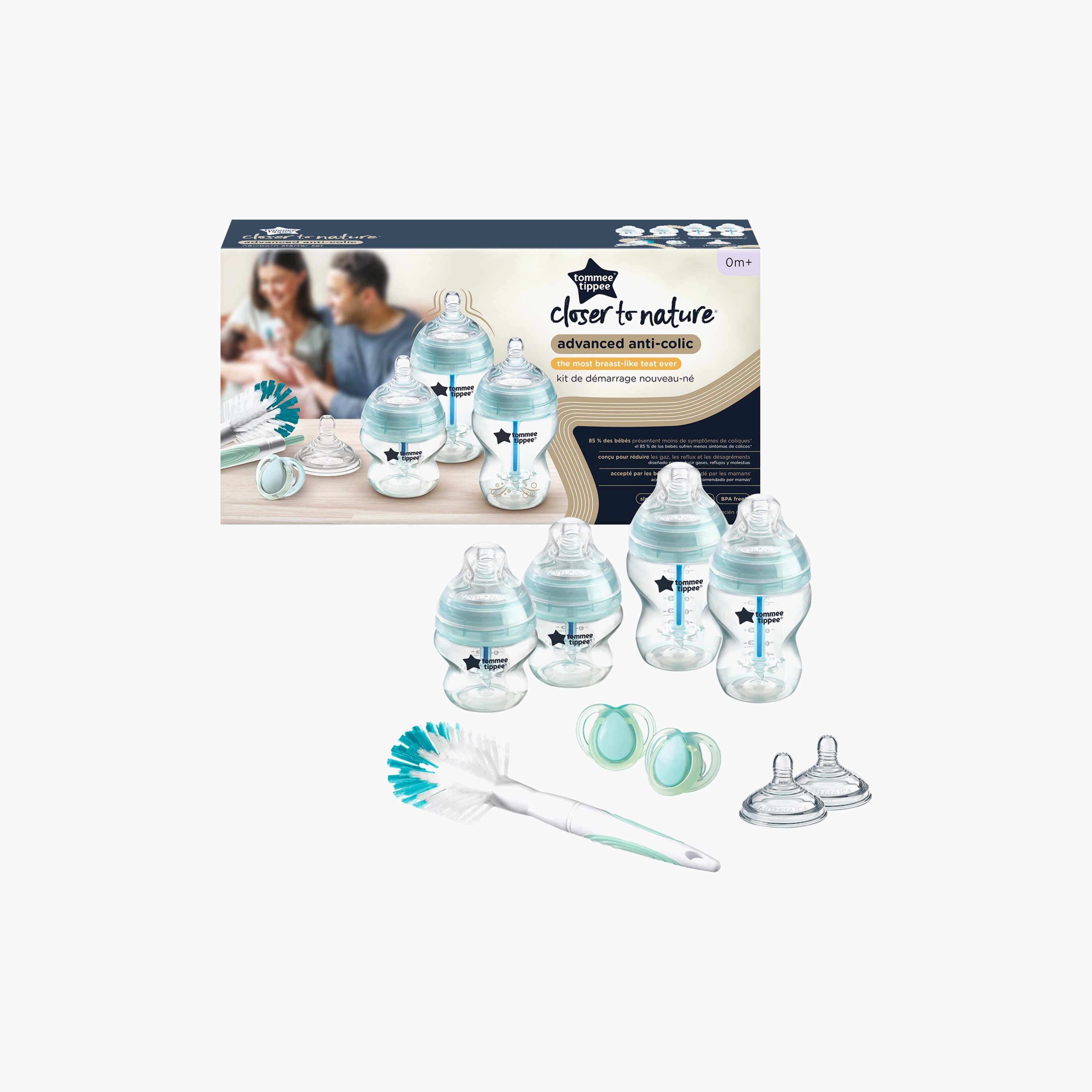 Tommee Tippee Advanced Anti-Colic Feeding Bottle Starter Kit - Blue-baby-feeding-feedingbottles-bottlesandteats-image-1