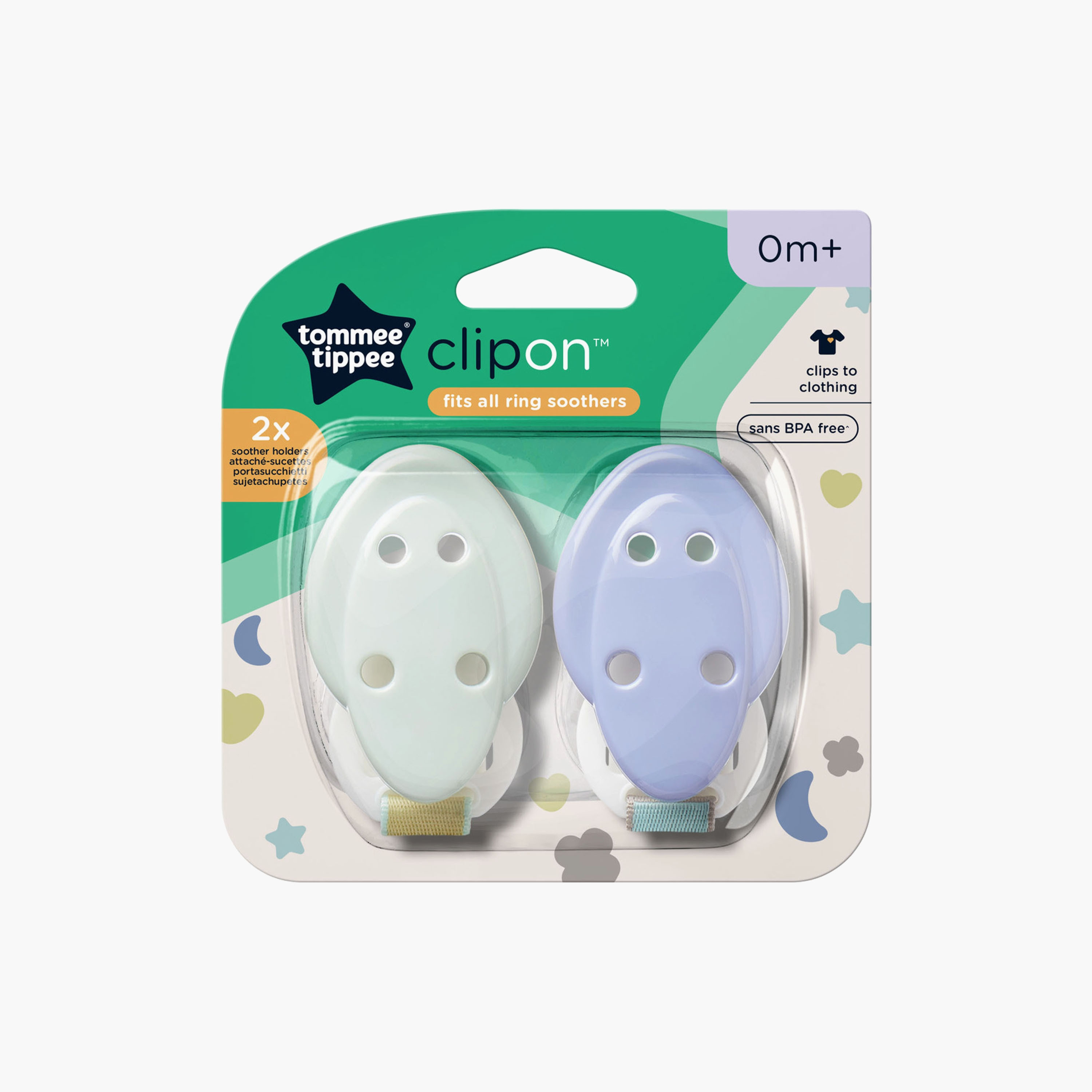 Tommee Tippee 2-Piece Soother Holder - 0 Months+-baby-feeding-pacifiers-image-1