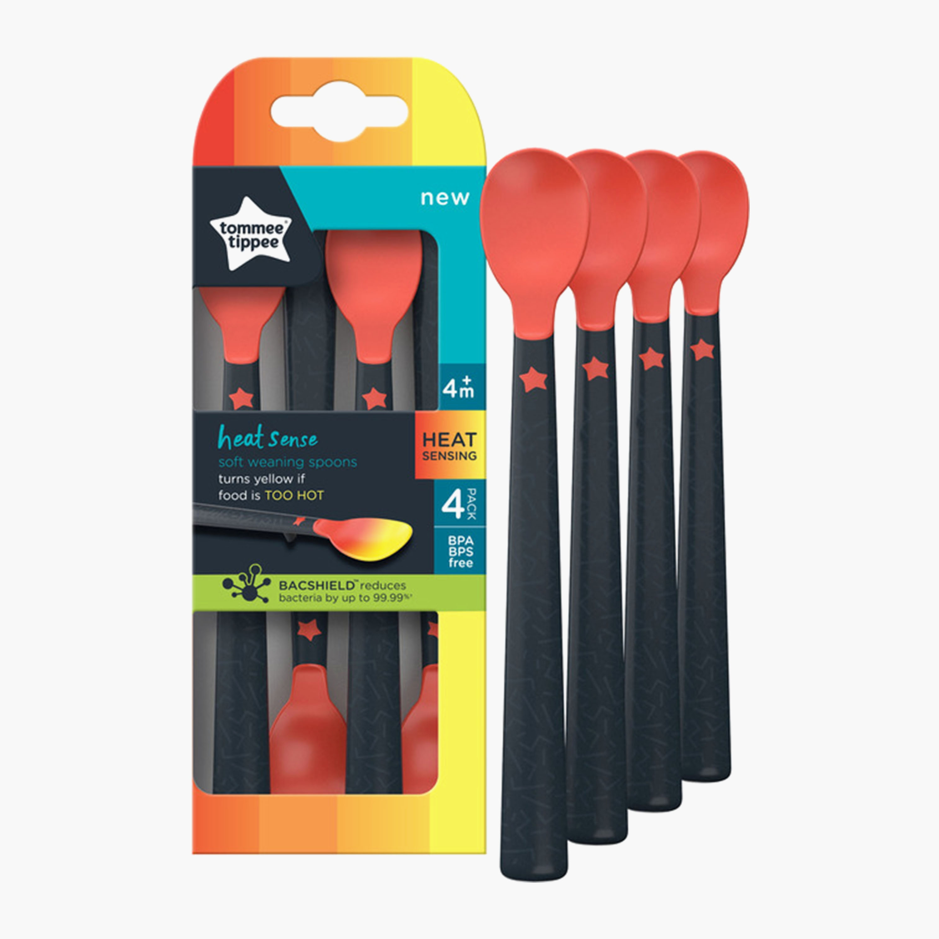 Tommee Tippee 4-Piece Heat Sense Soft Weaning Feeding Spoon - 4 Months+-baby-feeding-mealtimeessentials-image-1