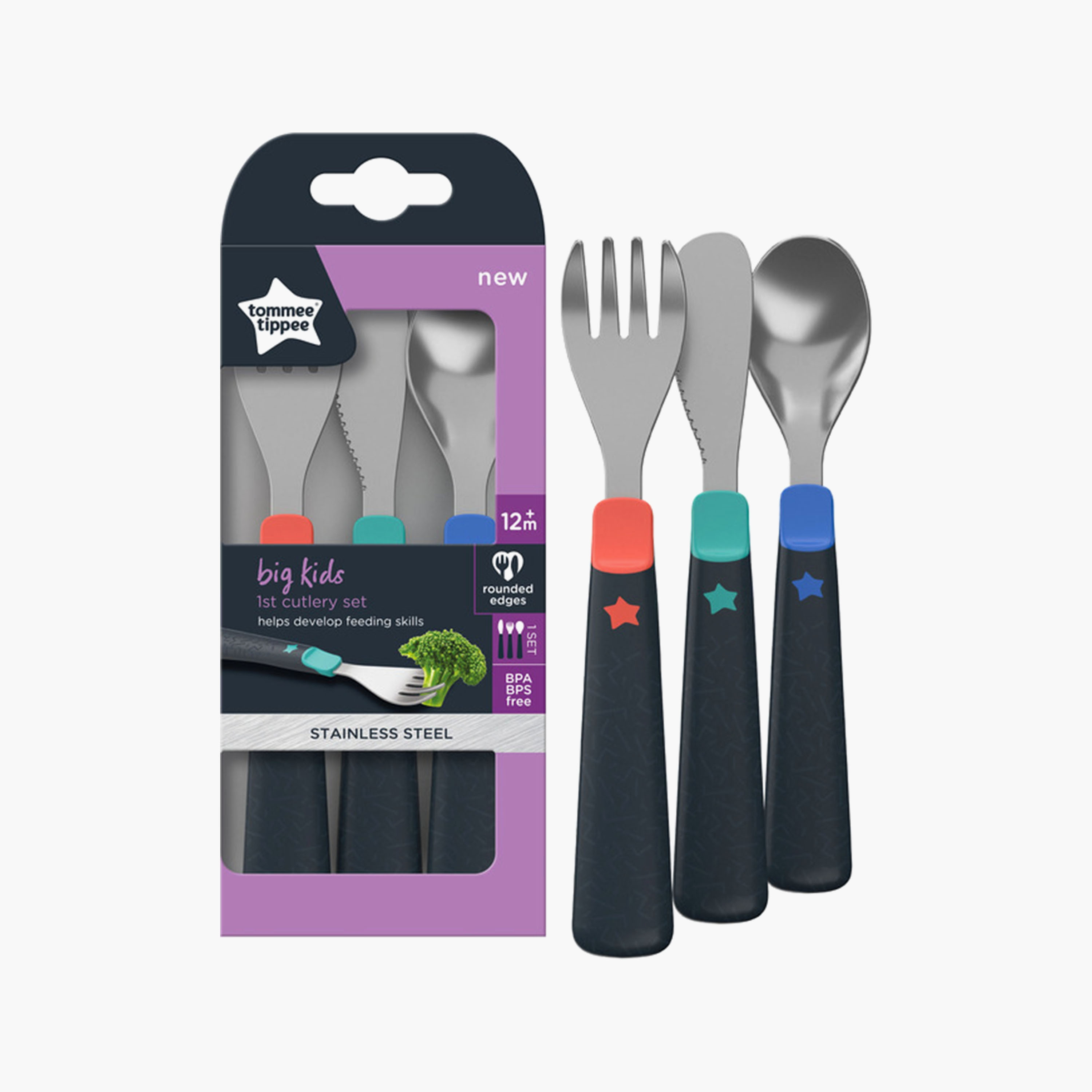 Tommee Tippee Stainless Steel BPA-Free Cutlery Set-baby-feeding-mealtimeessentials-image-1