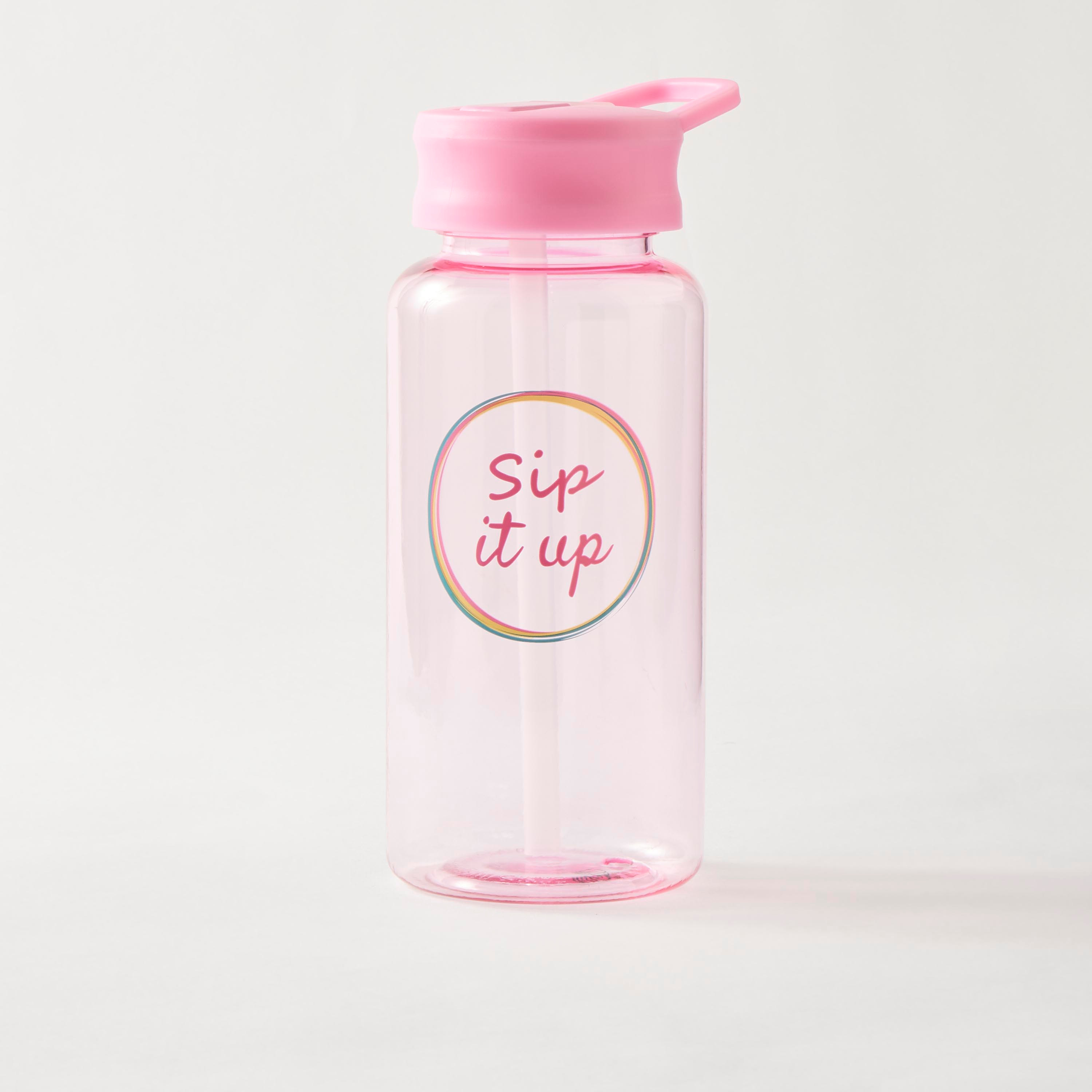 Slogan Print Sipper Water Bottle - 1 L-school-waterbottles-image-1