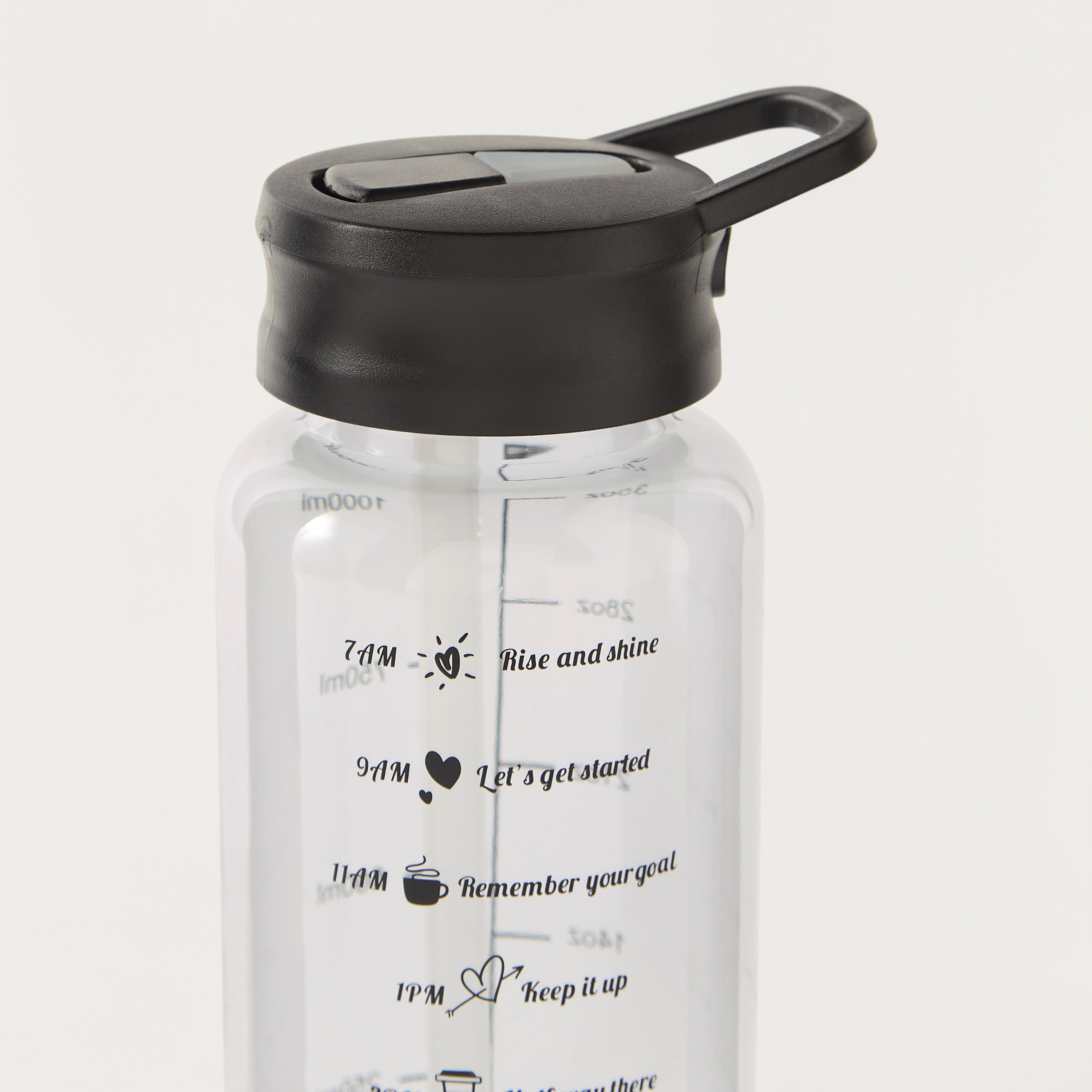 قارورة مياه بجدار فردي وقشة وطبعات وعلامات للوقت - 1 لتر-school-waterbottles-image-3