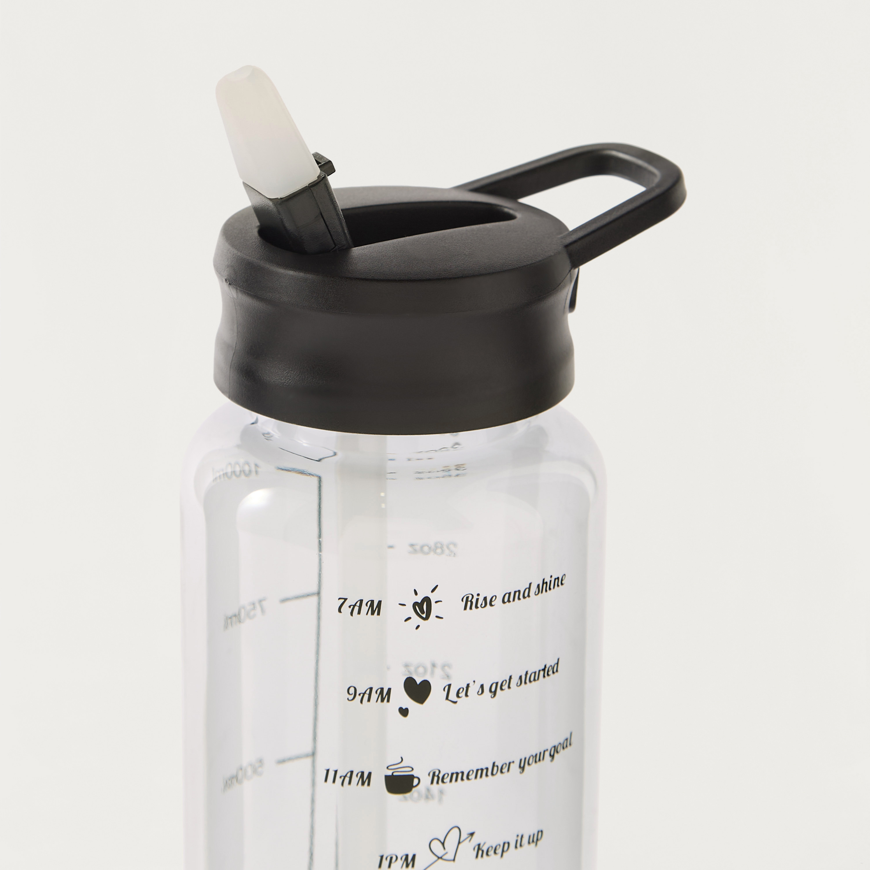 قارورة مياه بجدار فردي وقشة وطبعات وعلامات للوقت - 1 لتر-school-waterbottles-image-4