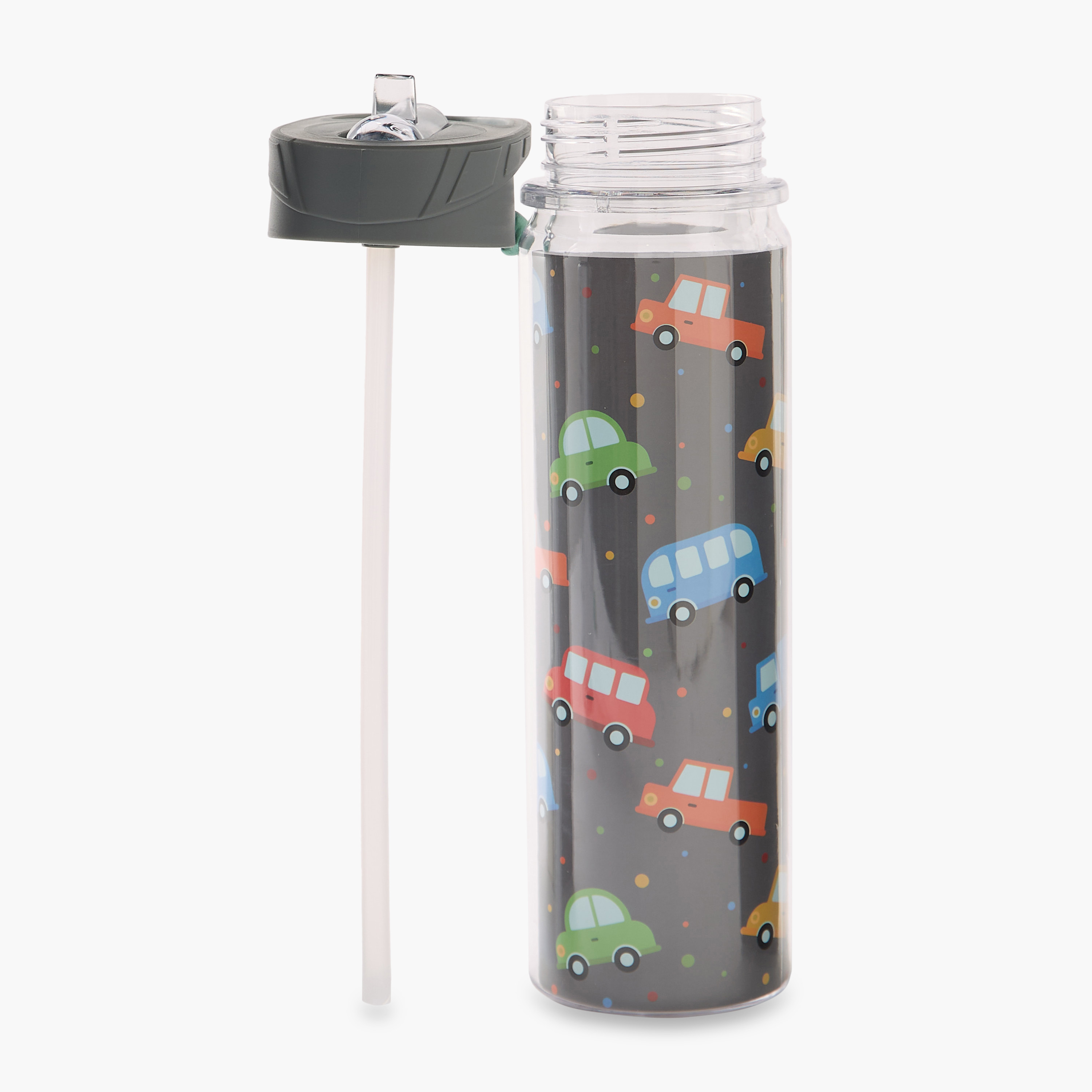 Car Print Sipper Water Bottle - 550 ml-school-waterbottles-image-2