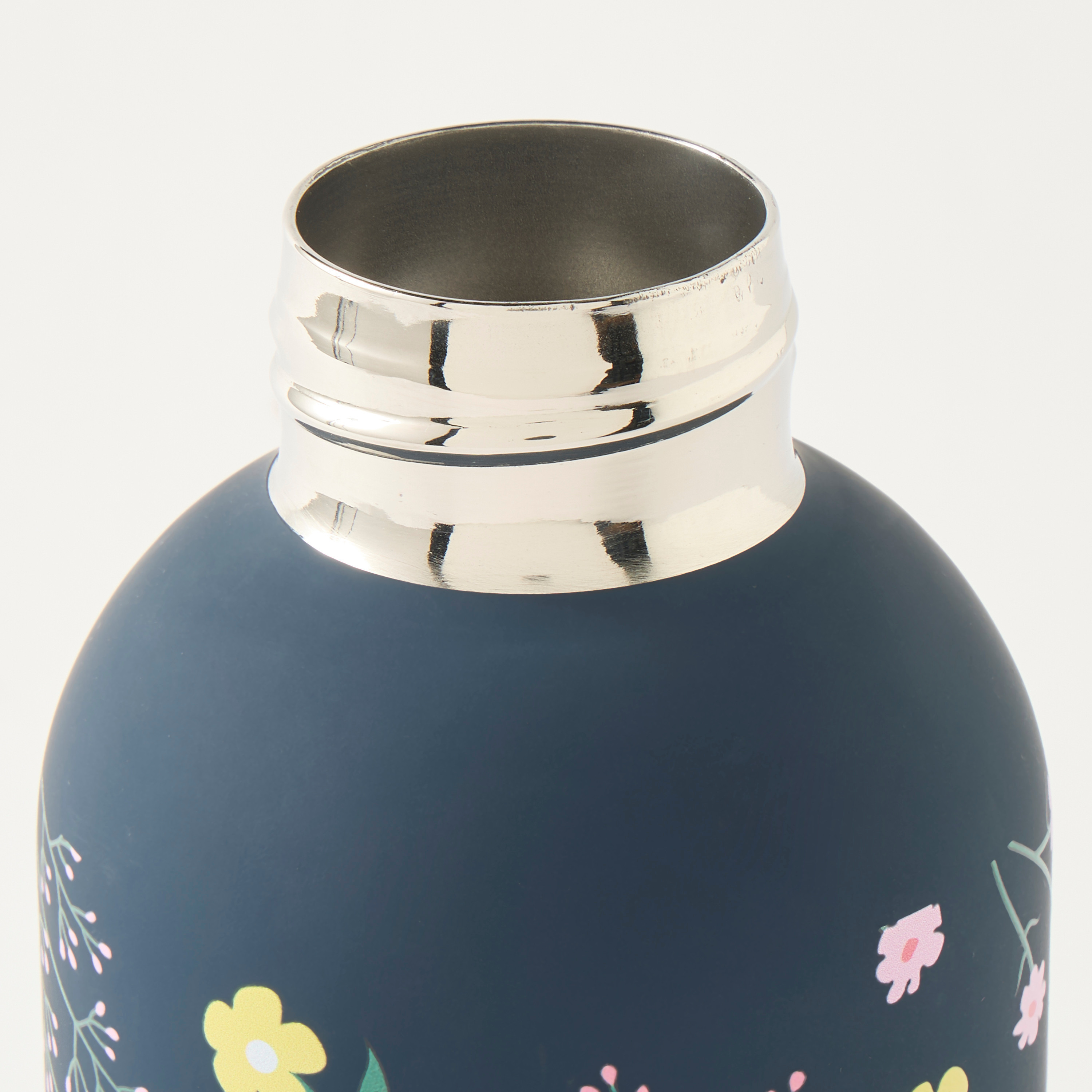 Floral Print Double Wall Stainless Steel Water Bottle with Screw Lid and Handle - 500 ml-school-waterbottles-image-5