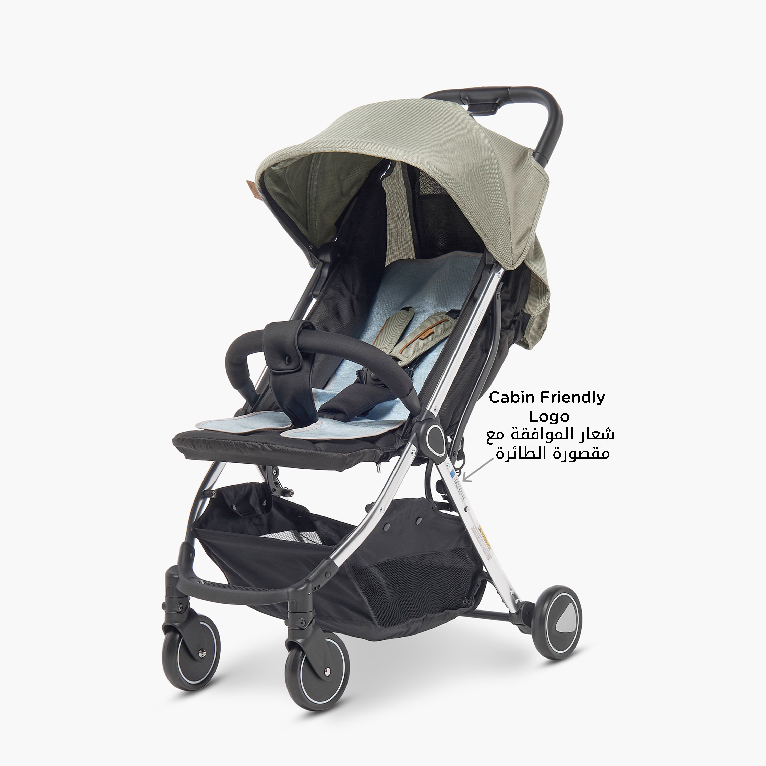 Giggles Pouch Cabin Approved Stroller with 3-Fold System, Aluminium Frame and Wheel Lock-baby-gear-strollersandprams-strollers-image-2