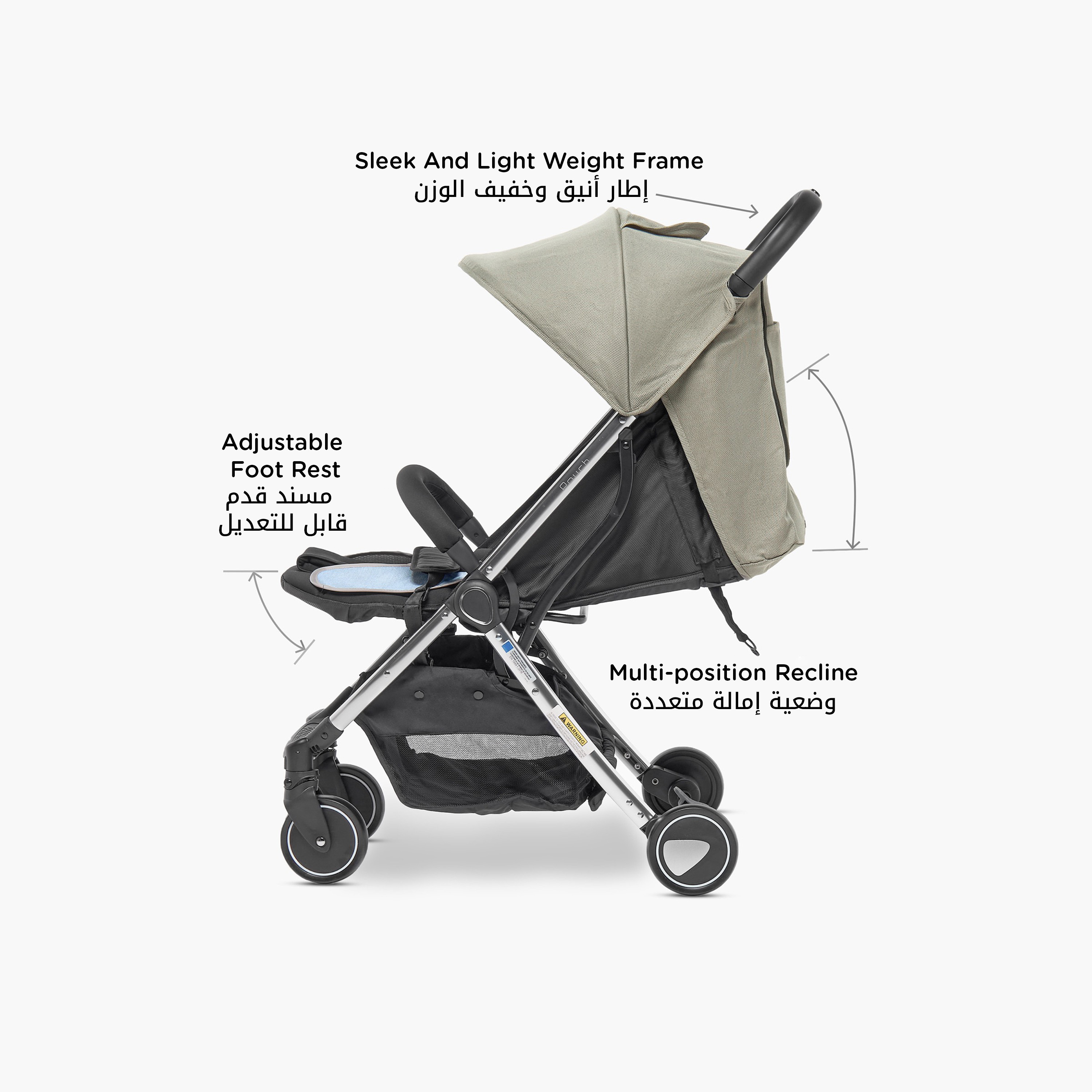 Buy Giggles Pouch Stroller with Sun Canopy and Mosquito Net Bay Leaf Online Mothercare Bahrain