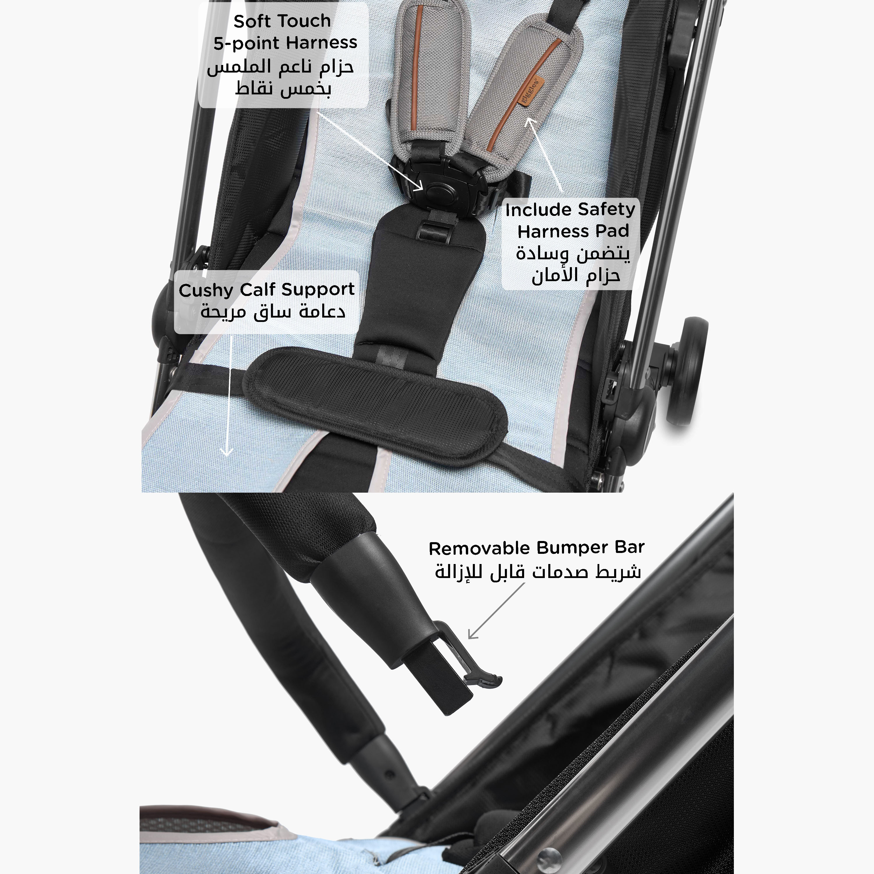 Giggles Pouch Cabin Approved Stroller with 3-Fold System, Aluminium Frame and Wheel Lock-baby-gear-strollersandprams-strollers-image-6