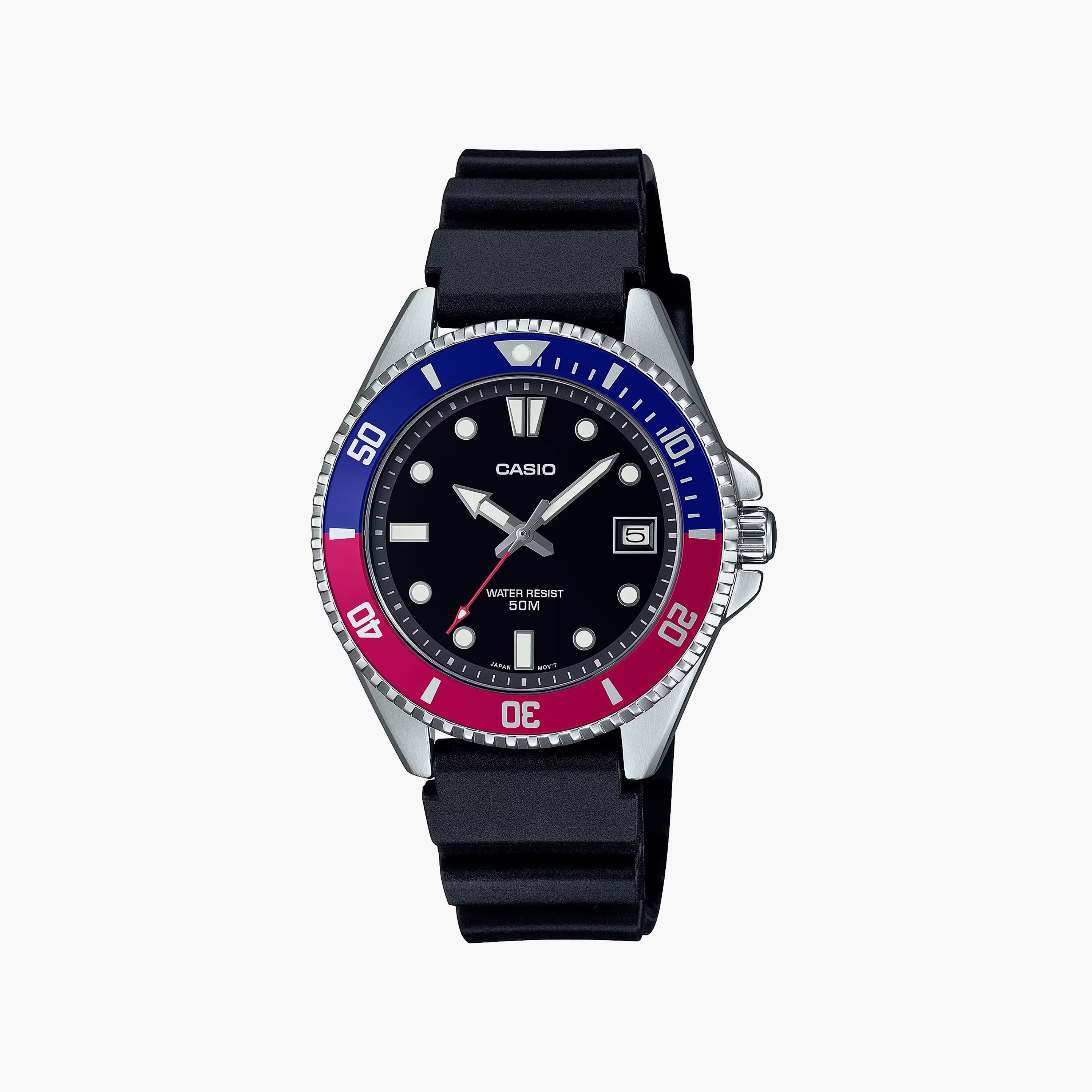 Casio Men's Black Analog Silicone Strap Watch | MDV-10-1A2VDF | 39 MM-men-watchesandjewellery-watches-image-1