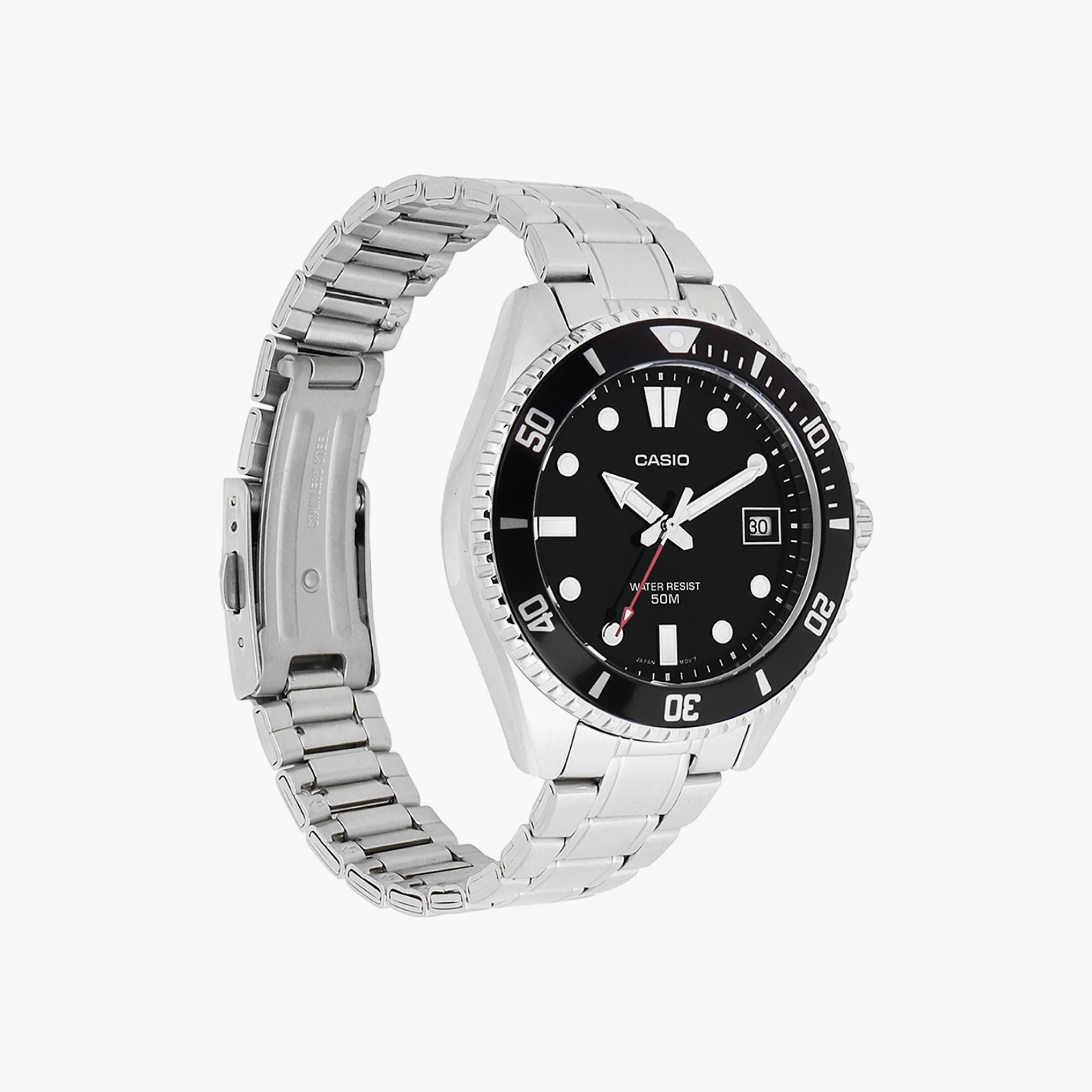 Casio Men's Silver Analog Stainless Steel Strap Watch | MDV-10D-1A1VDF-men-watchesandjewellery-watches-image-2