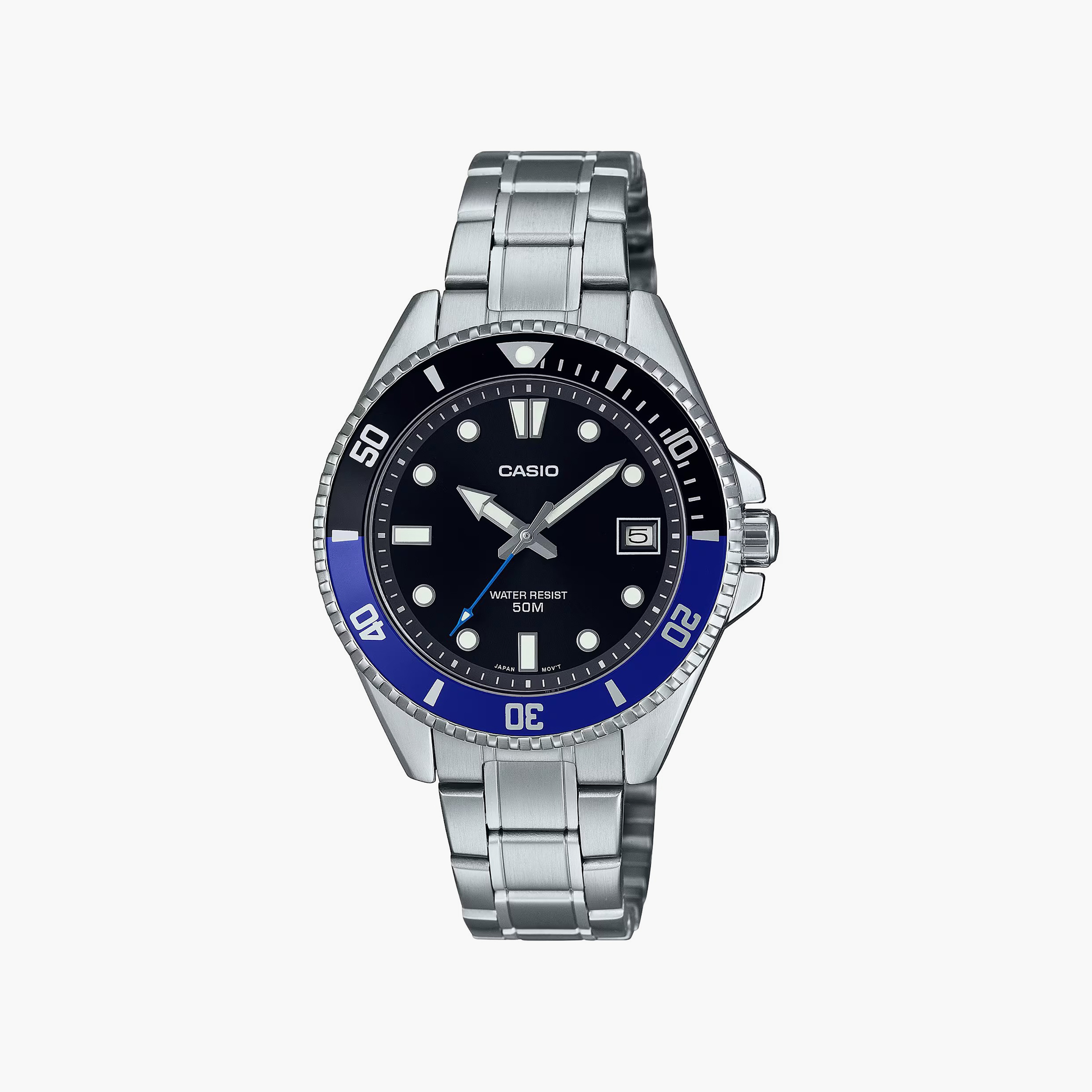 Casio Men's Silver Analog Stainless Steel Strap Watch | MDV-10D-1A2VDF | 39 MM-men-watchesandjewellery-watches-image-1