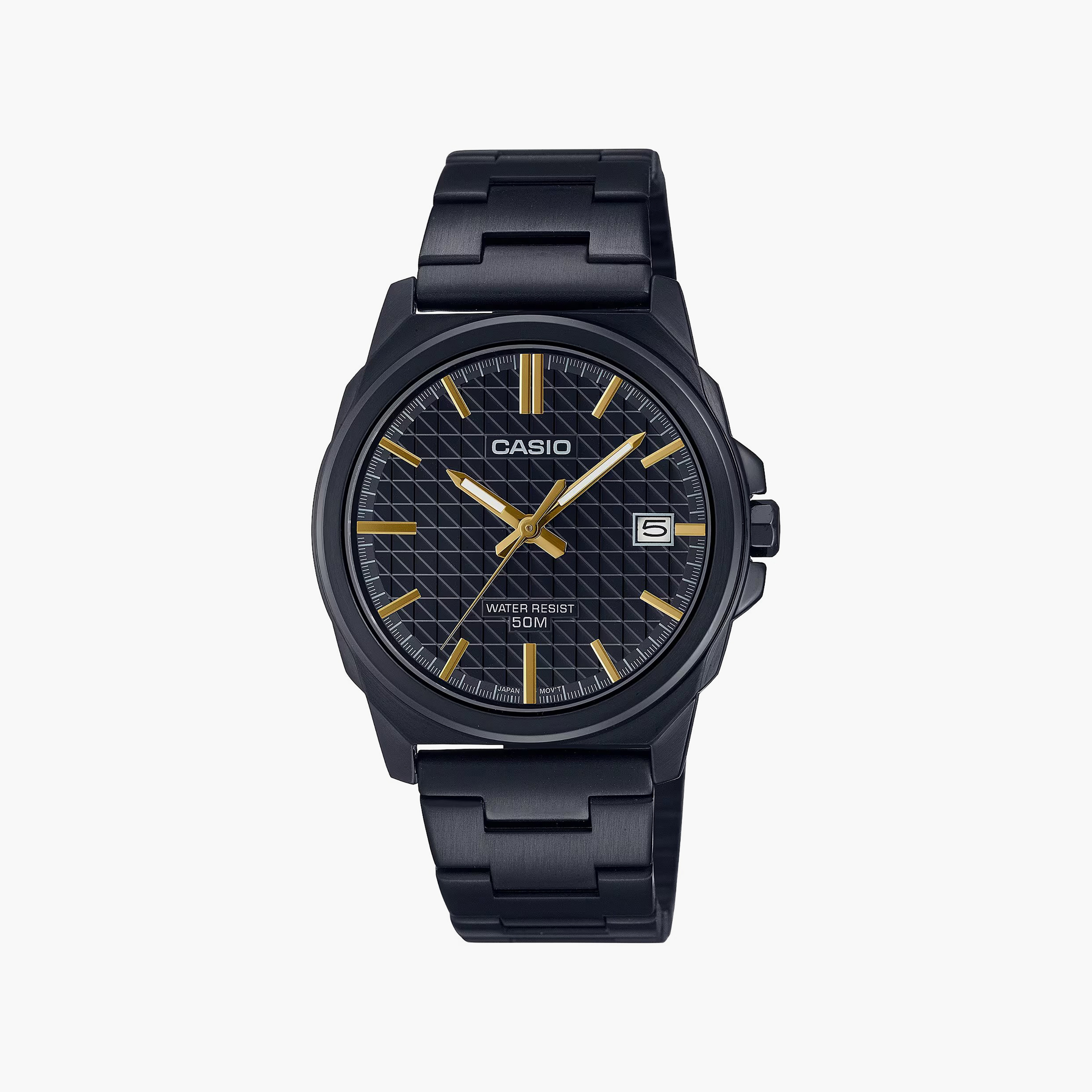 Casio Men's Black Analog Stainless Steel Strap Watch | MTP-E720B-1AVDF | 38 MM-men-watchesandjewellery-watches-image-1