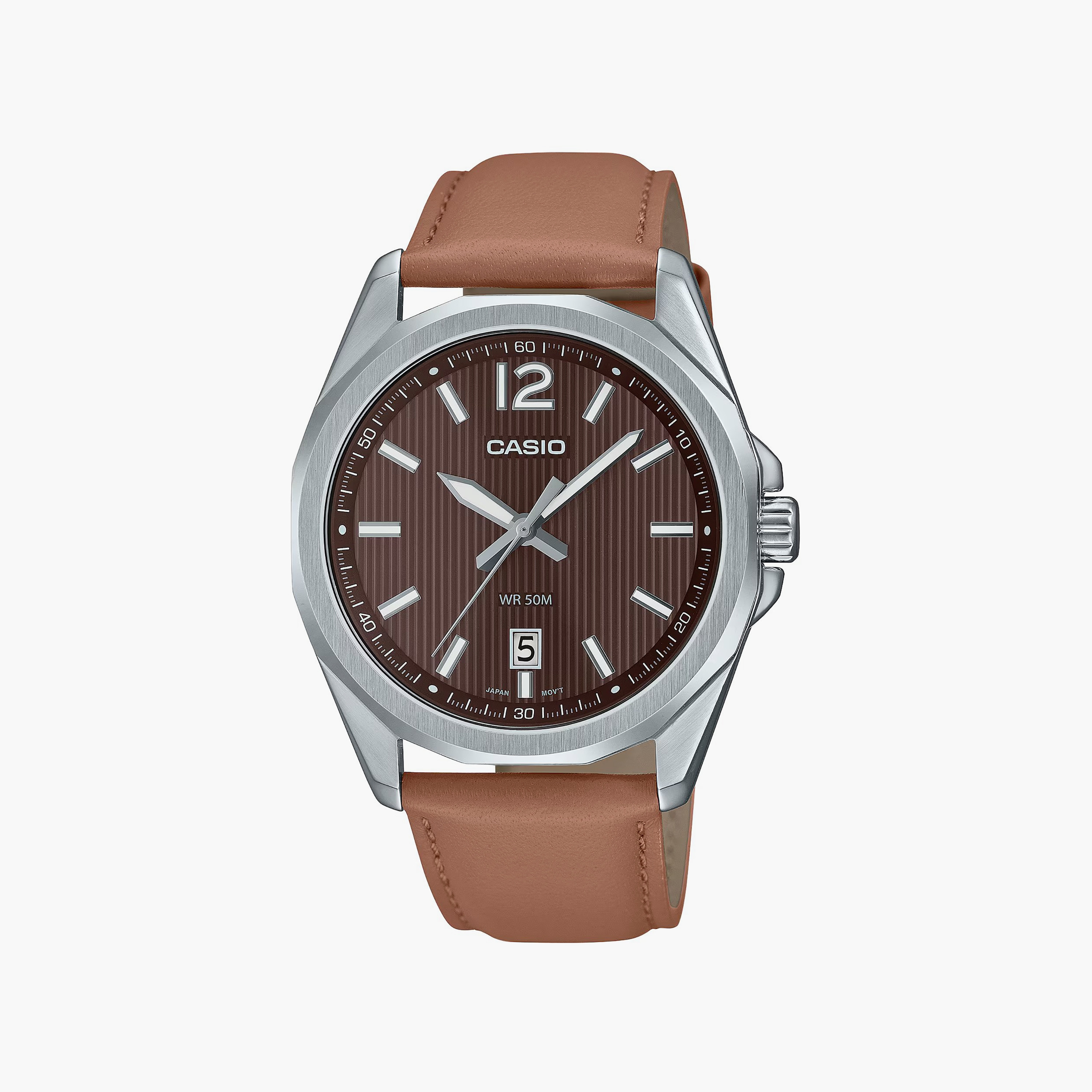 ساعة ذات انالوج من جيس بسوار جلدي باللون البني للرجال | GW0503G4-men-watchesandjewellery-watches-image-1