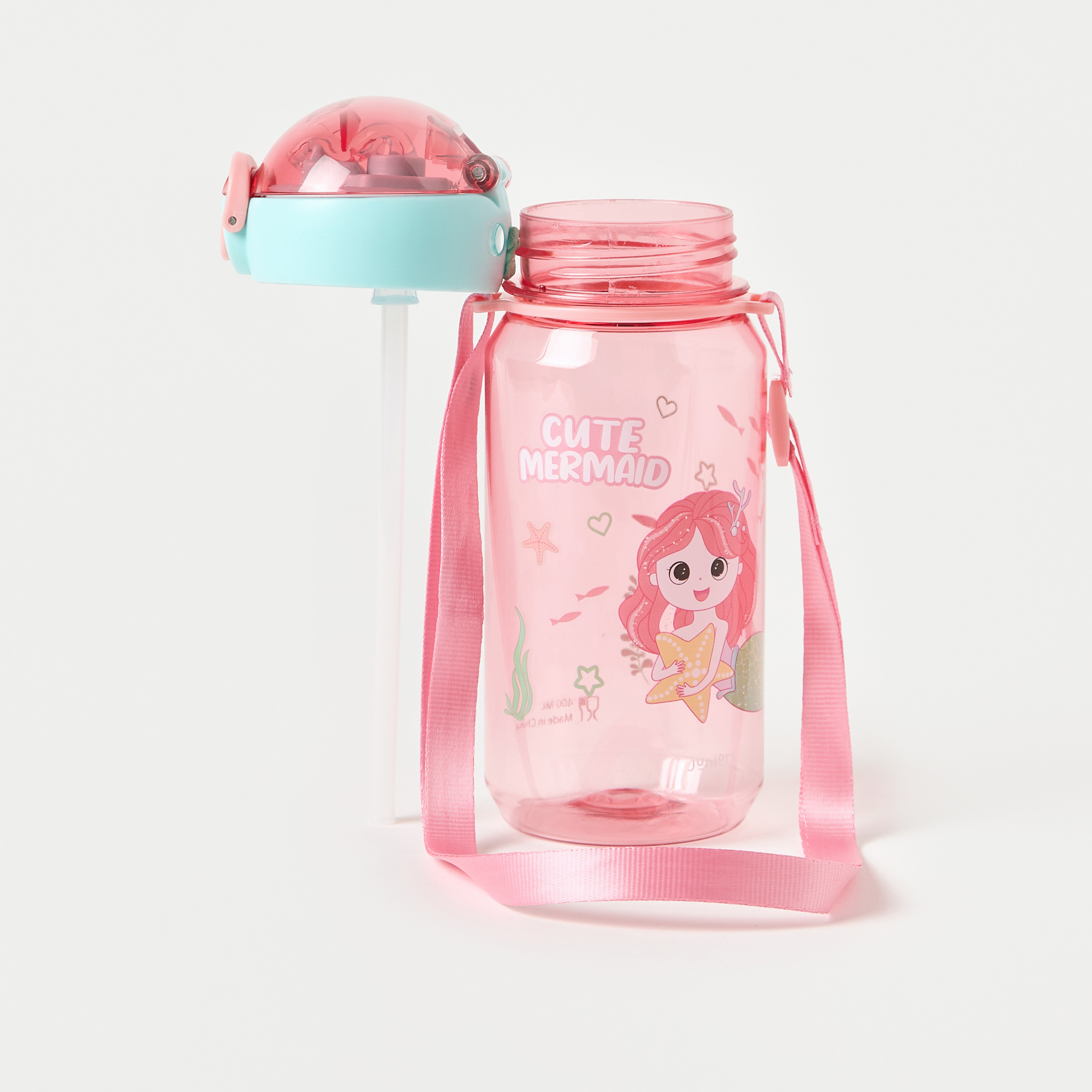 Juniors Mermaid Print Tritan Straw Bottle - 400 ml-baby-feeding-mealtimeessentials-image-2