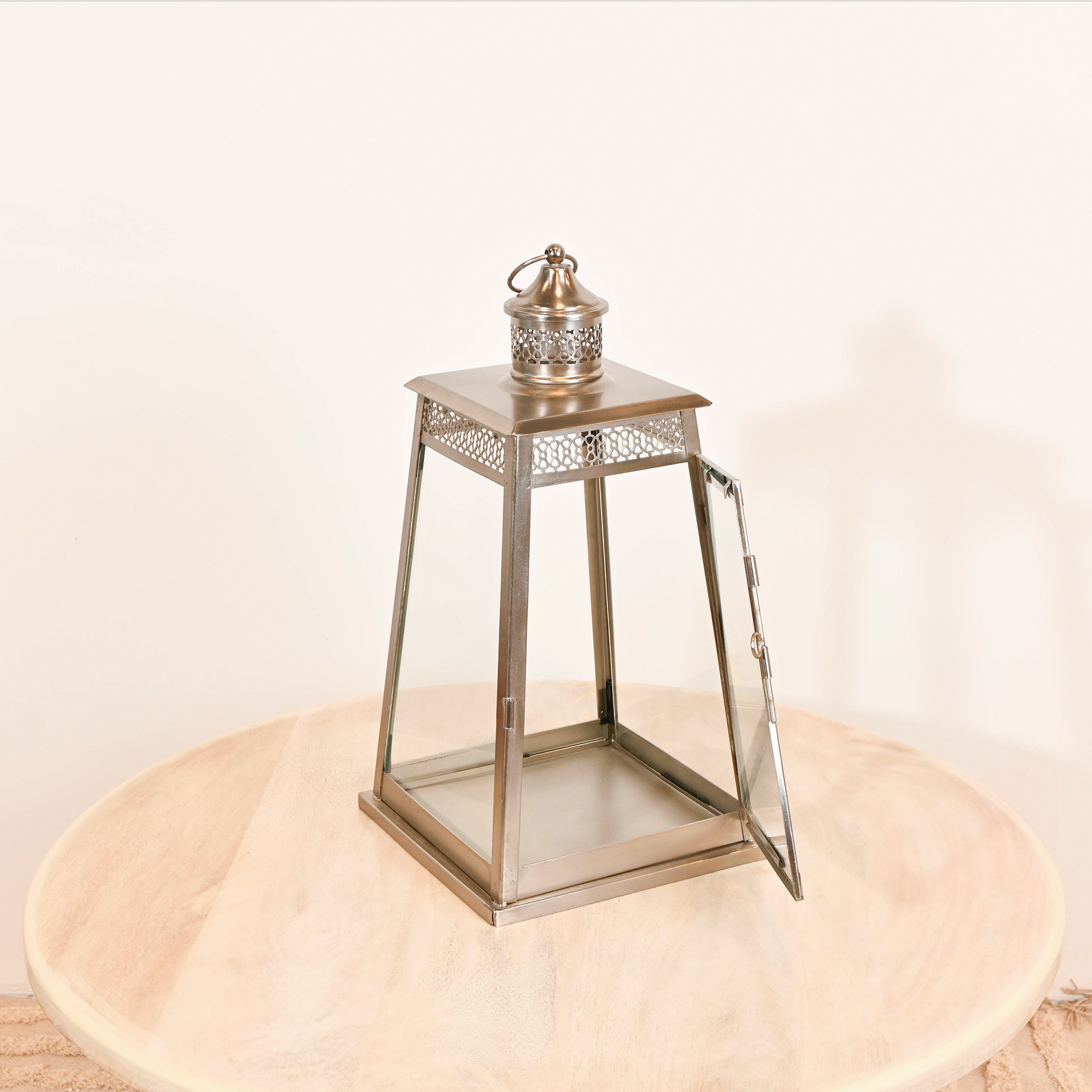 Home Carving Decorative Glass Lantern - 25x20 cms-household-decor-candleholdersandlanterns-image-2