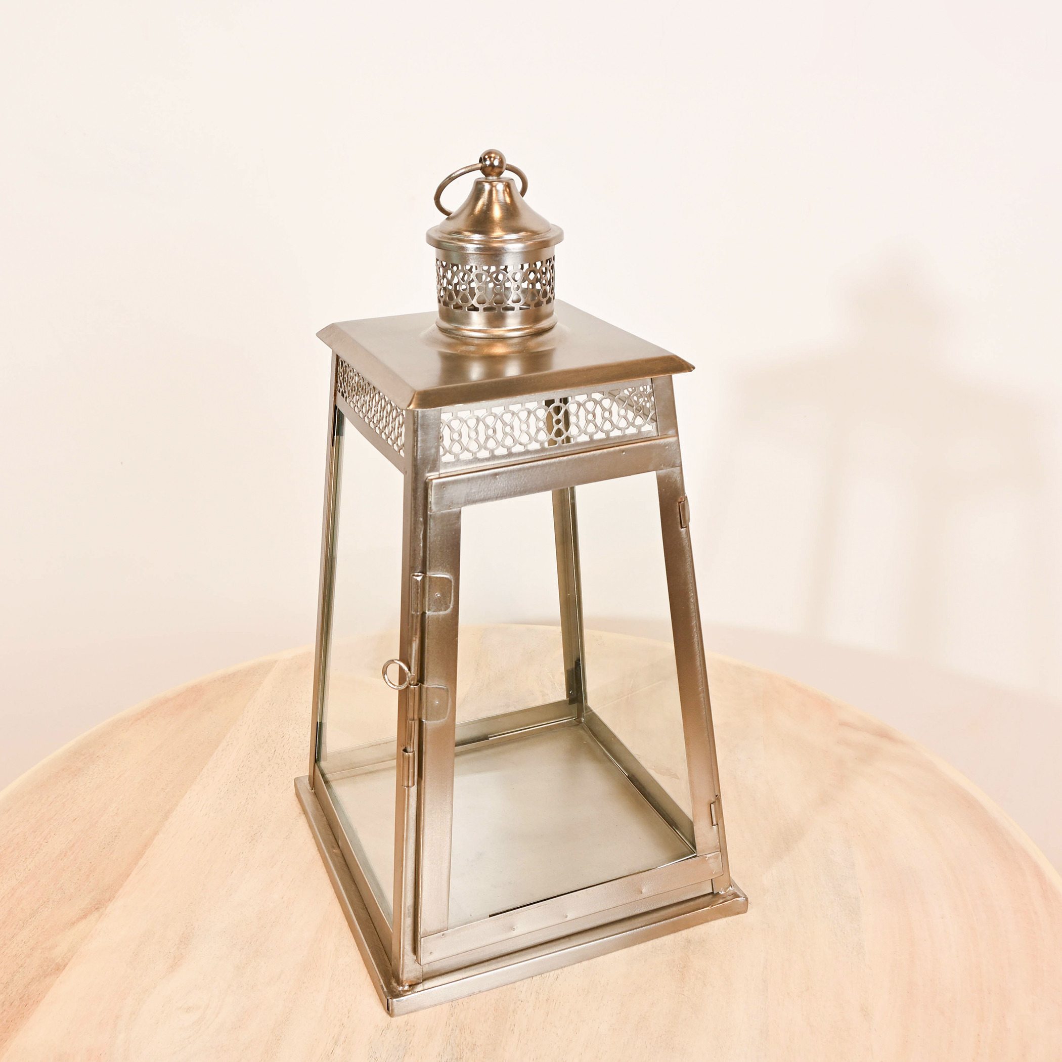 Home Carving Decorative Glass Lantern - 25x20 cms-household-decor-candleholdersandlanterns-image-3