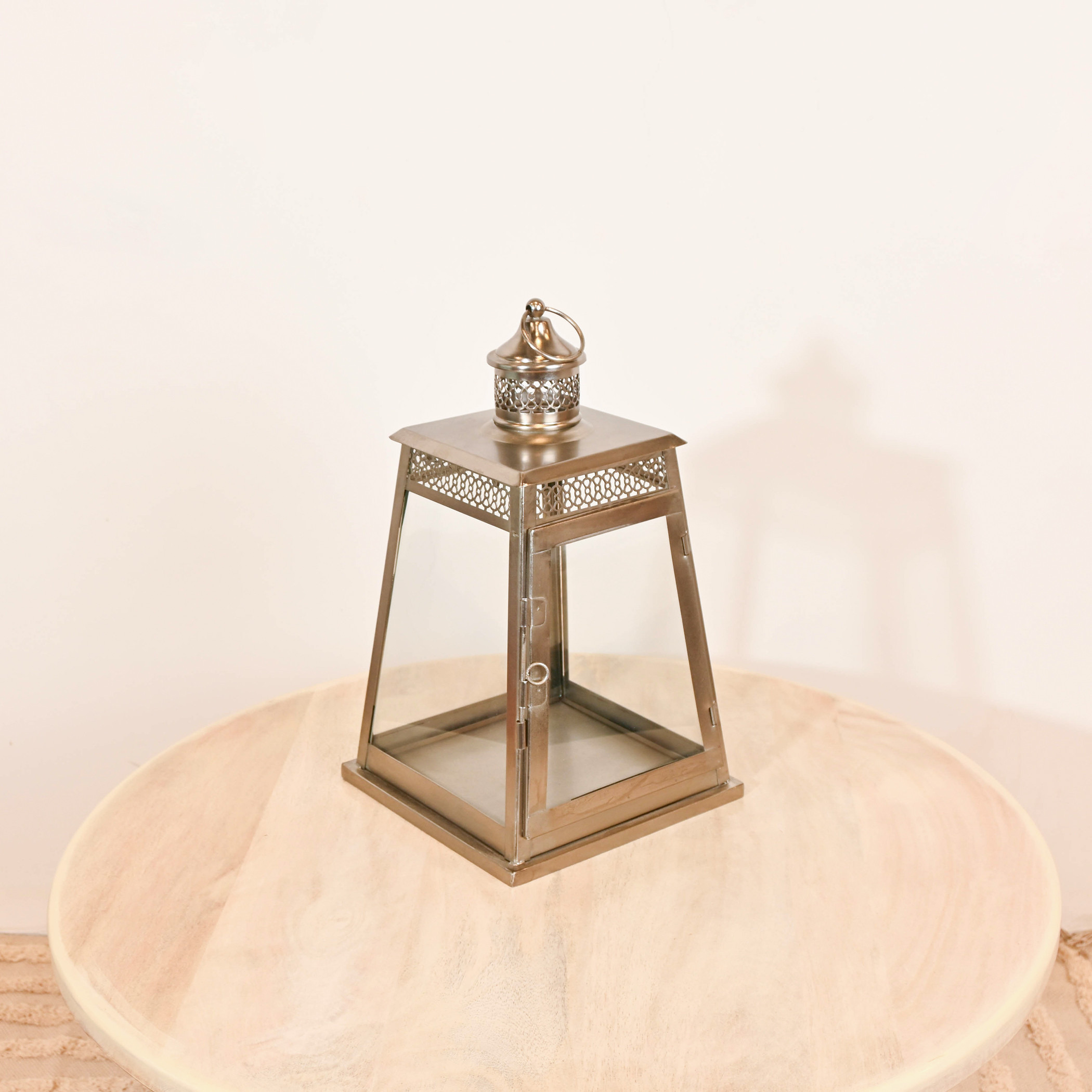 Home Carving Decorative Glass Lantern - 25x20 cms-household-decor-candleholdersandlanterns-image-1