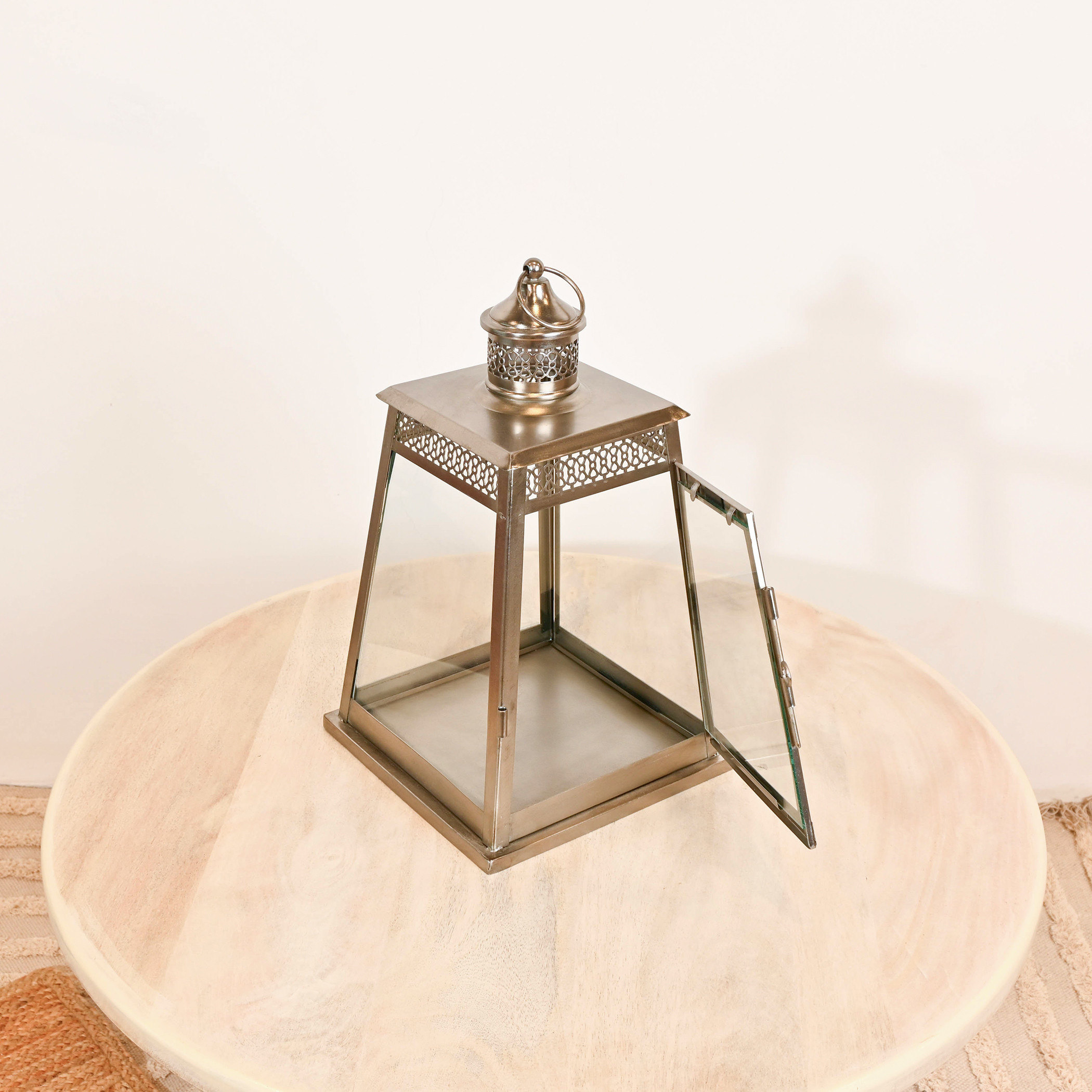 Home Carving Decorative Glass Lantern - 25x20 cms-household-decor-candleholdersandlanterns-image-2