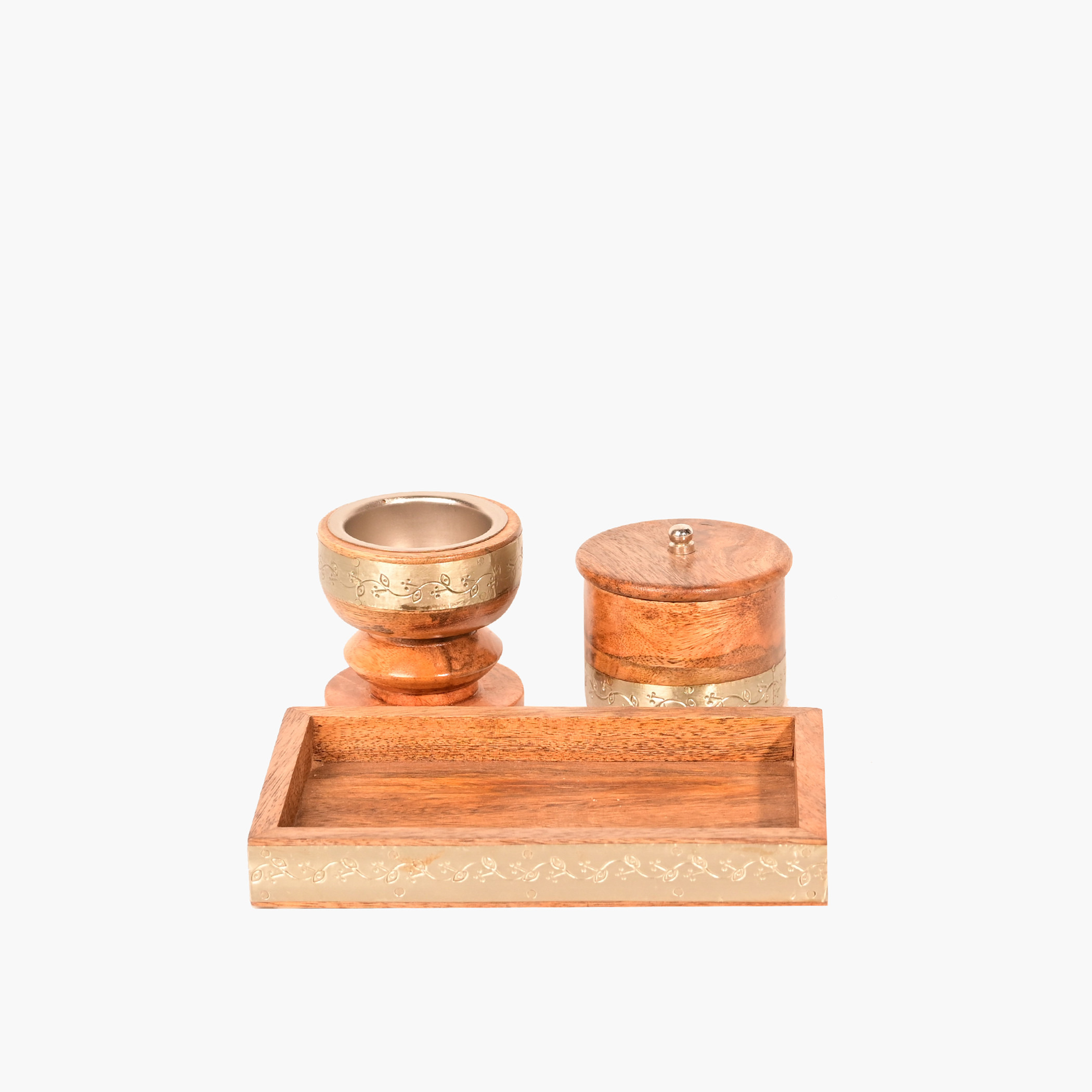 طقم حامل شموع خشب 3 قطع للديكور من هوم كارفينج-household-decor-candleholdersandlanterns-image-2
