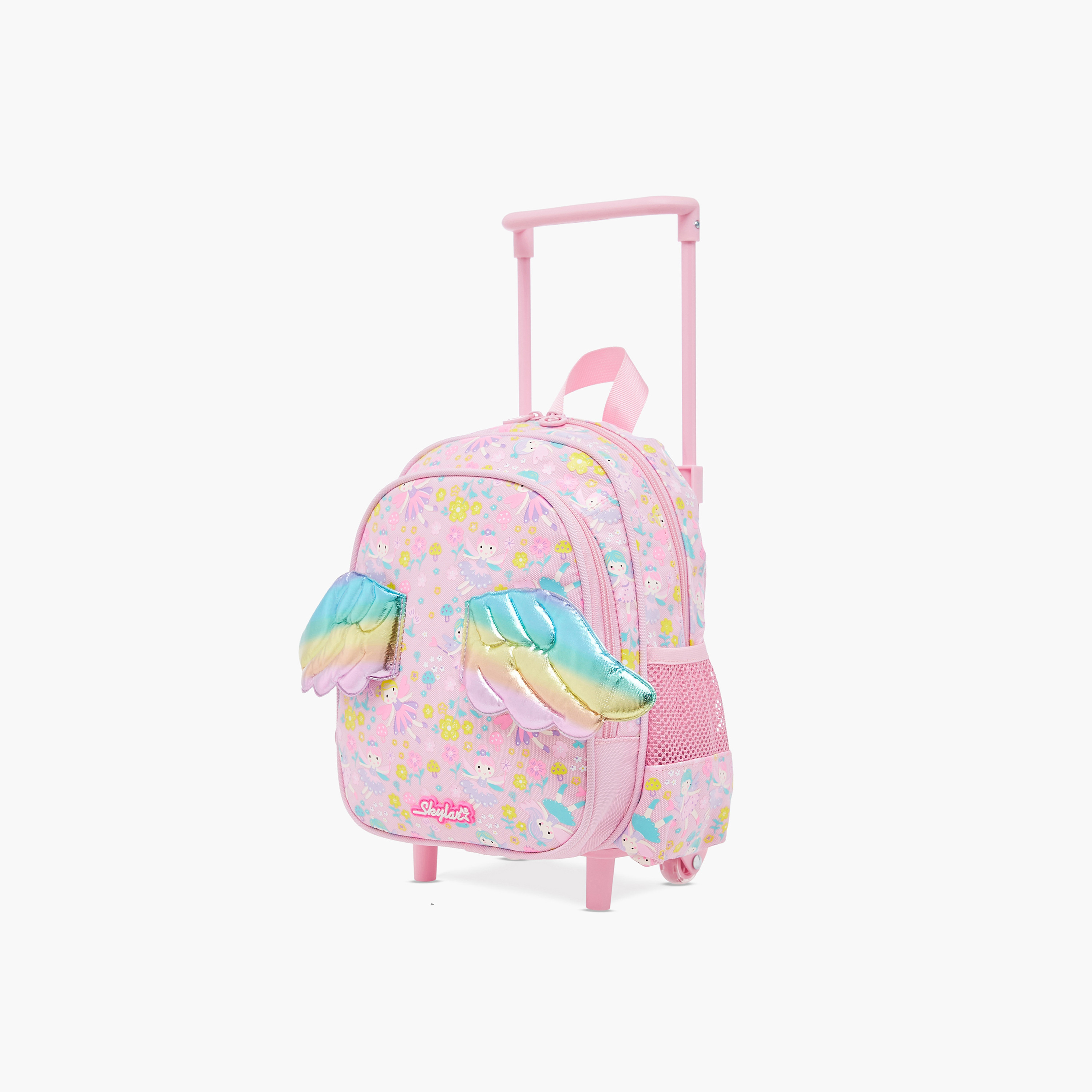 Skylar Wing Applique 10-Inch Trolley Backpack with Retractable Handle - 24x13x27 cms-school-bagsandbackpacks-trolleybags-image-1