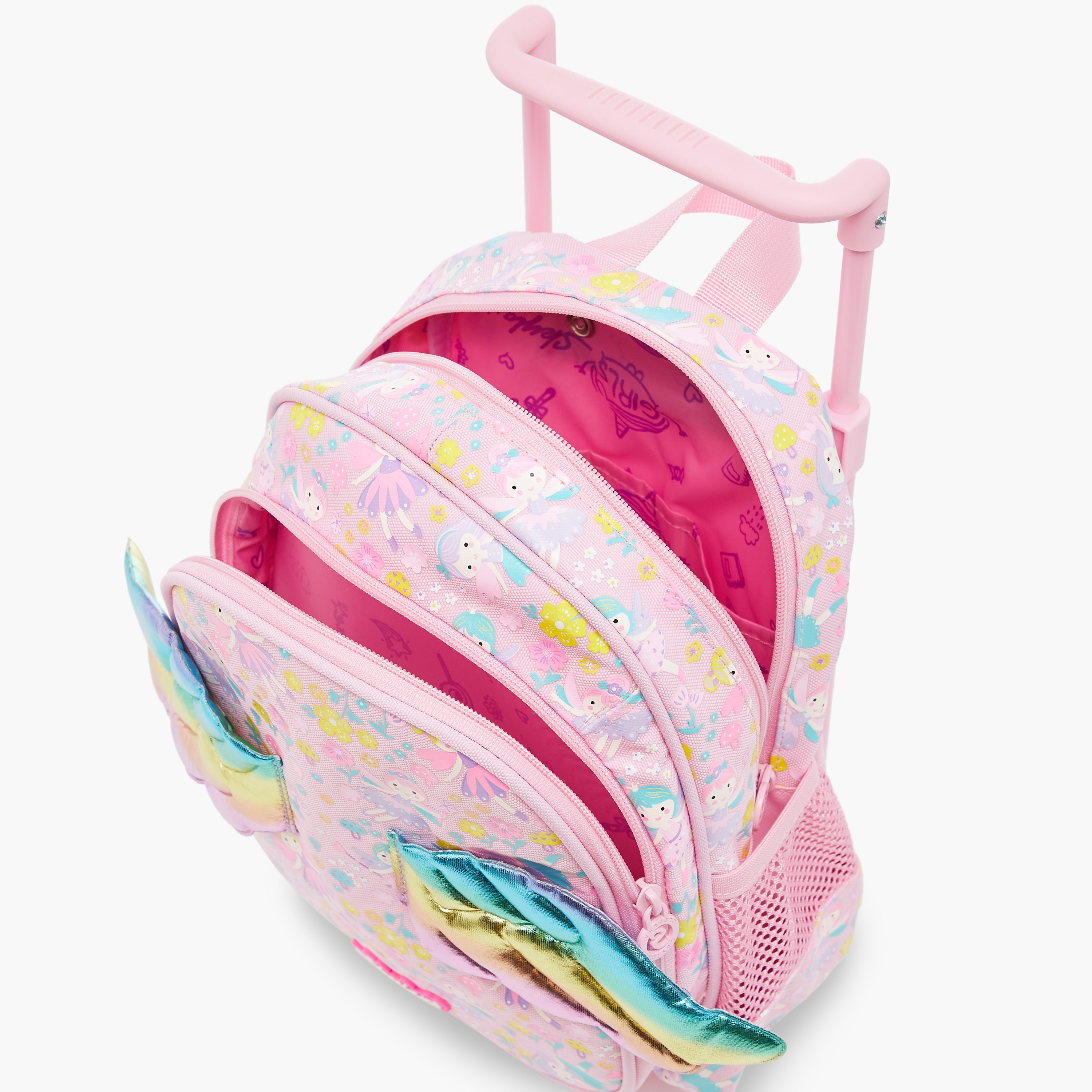 Skylar Wing Applique 10-Inch Trolley Backpack with Retractable Handle - 24x13x27 cms-school-bagsandbackpacks-trolleybags-image-11