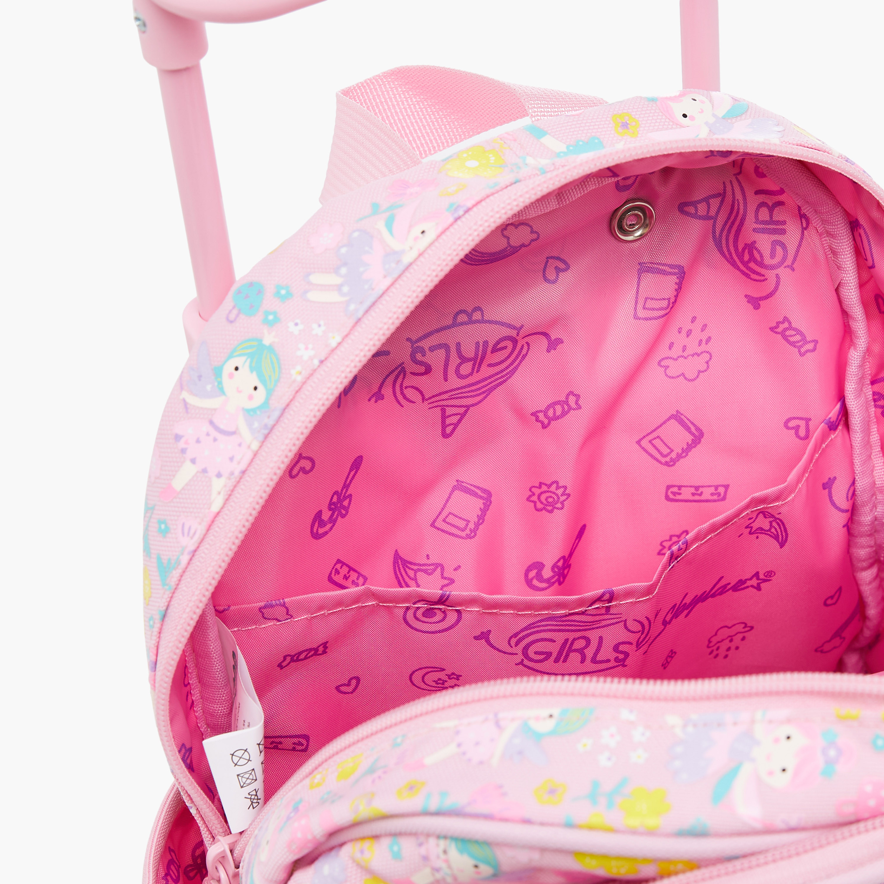 Skylar Wing Applique 10-Inch Trolley Backpack with Retractable Handle - 24x13x27 cms-school-bagsandbackpacks-trolleybags-image-12