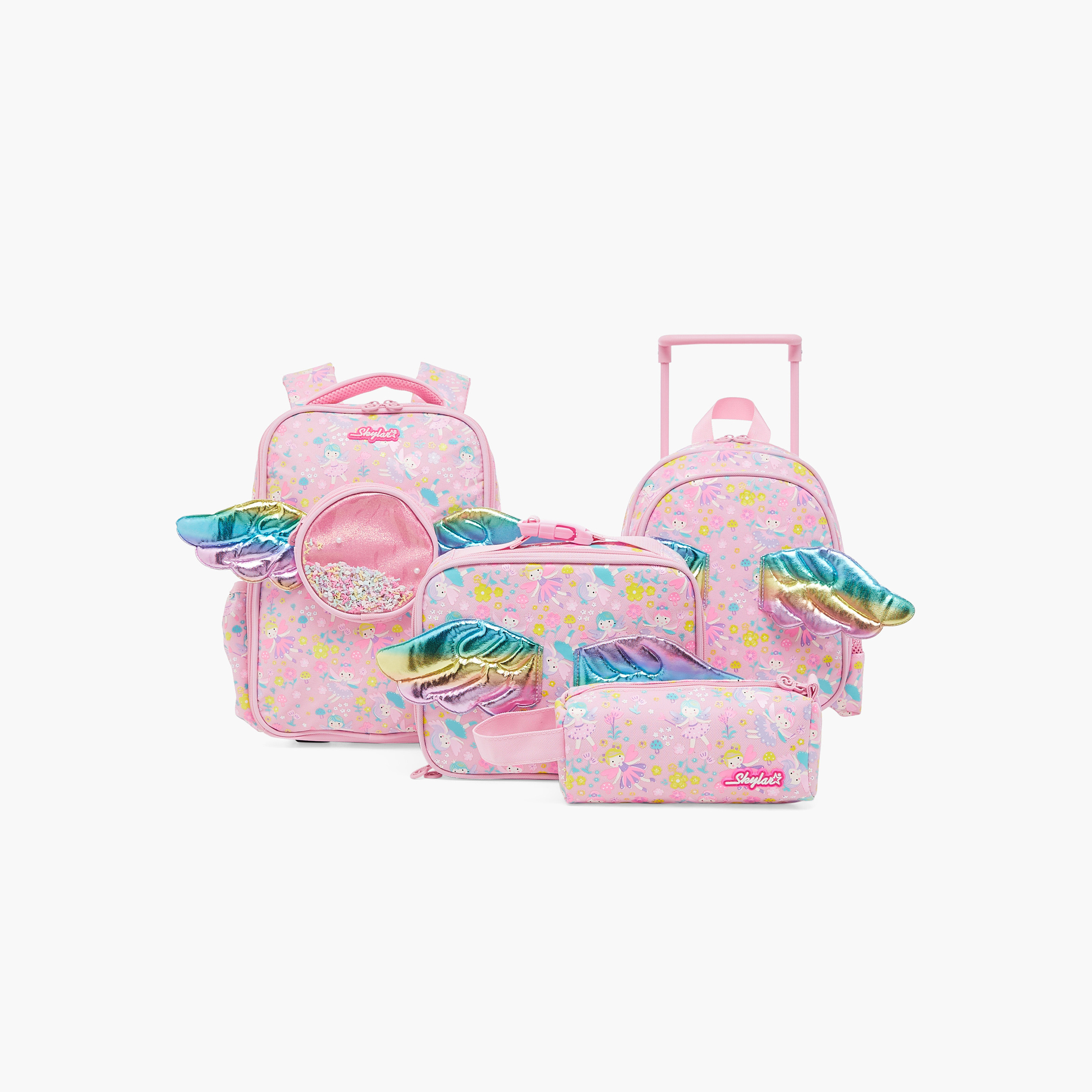 Skylar Wing Applique 10-Inch Trolley Backpack with Retractable Handle - 24x13x27 cms-school-bagsandbackpacks-trolleybags-image-13