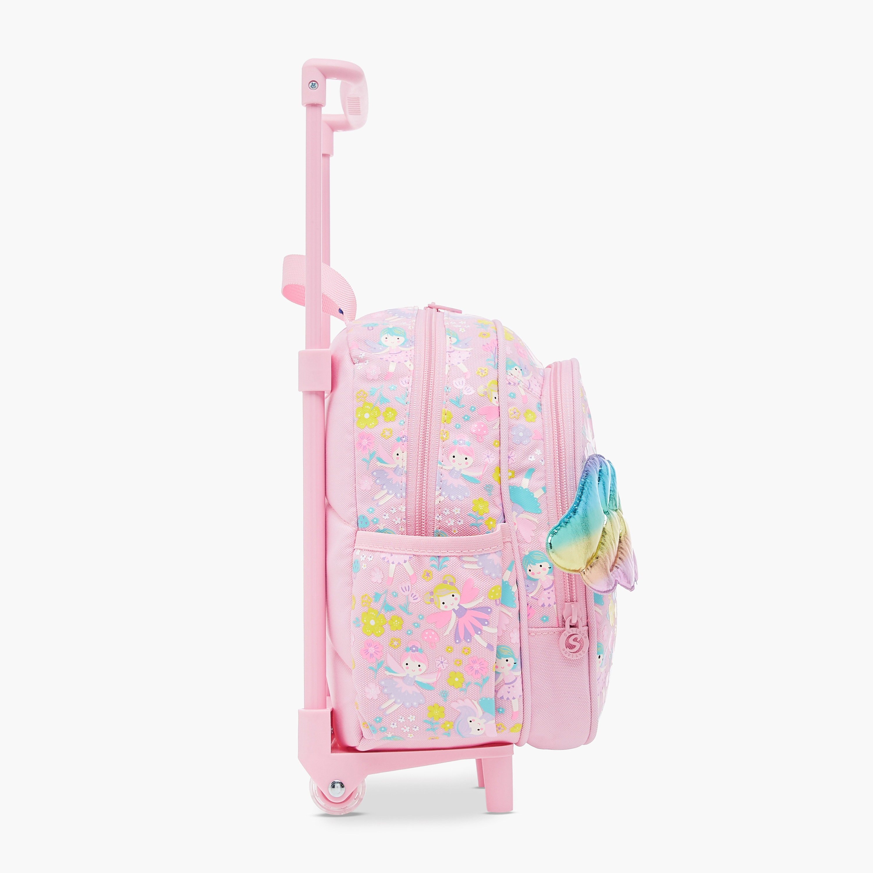 Skylar Wing Applique 10-Inch Trolley Backpack with Retractable Handle - 24x13x27 cms-school-bagsandbackpacks-trolleybags-image-3