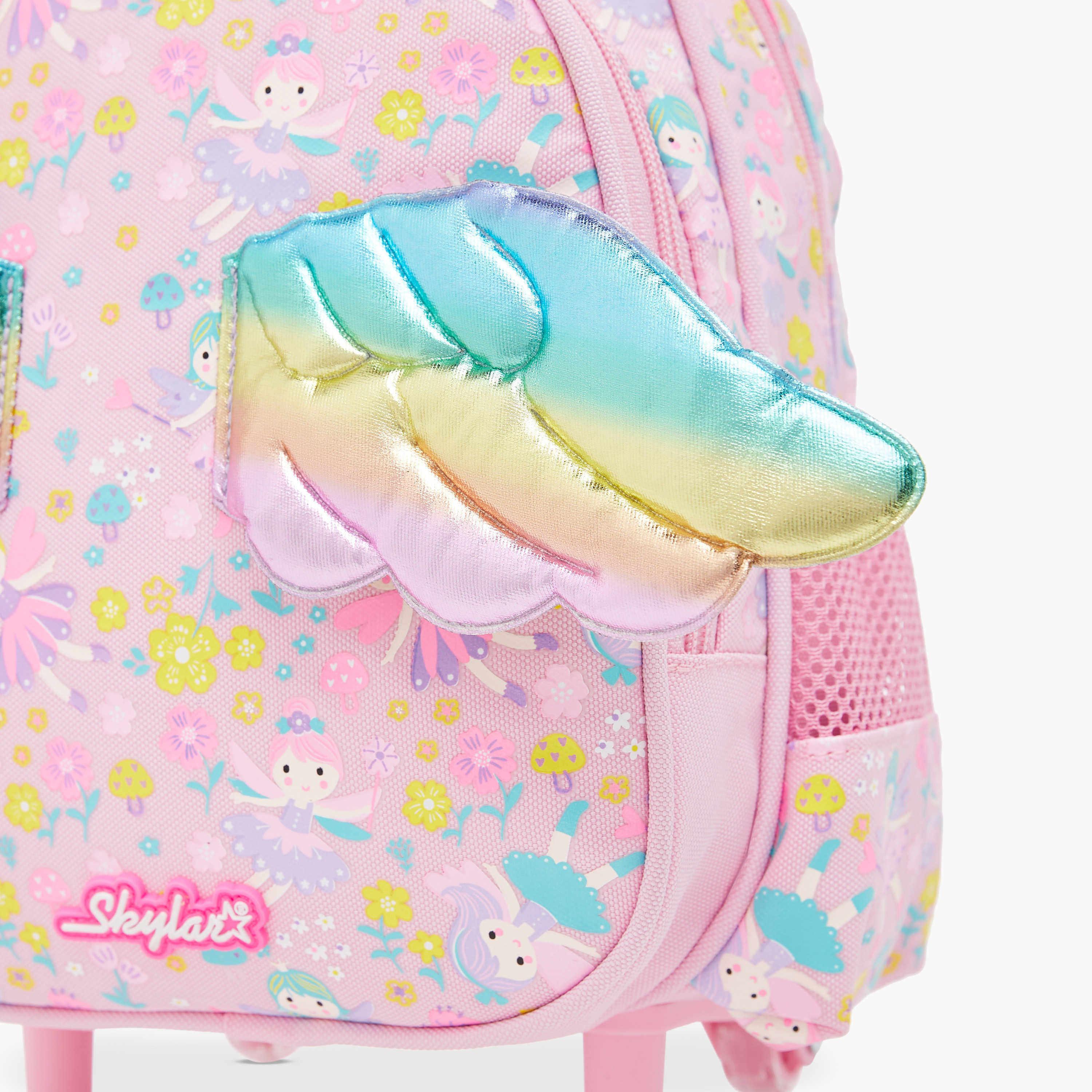 Skylar Wing Applique 10-Inch Trolley Backpack with Retractable Handle - 24x13x27 cms-school-bagsandbackpacks-trolleybags-image-7