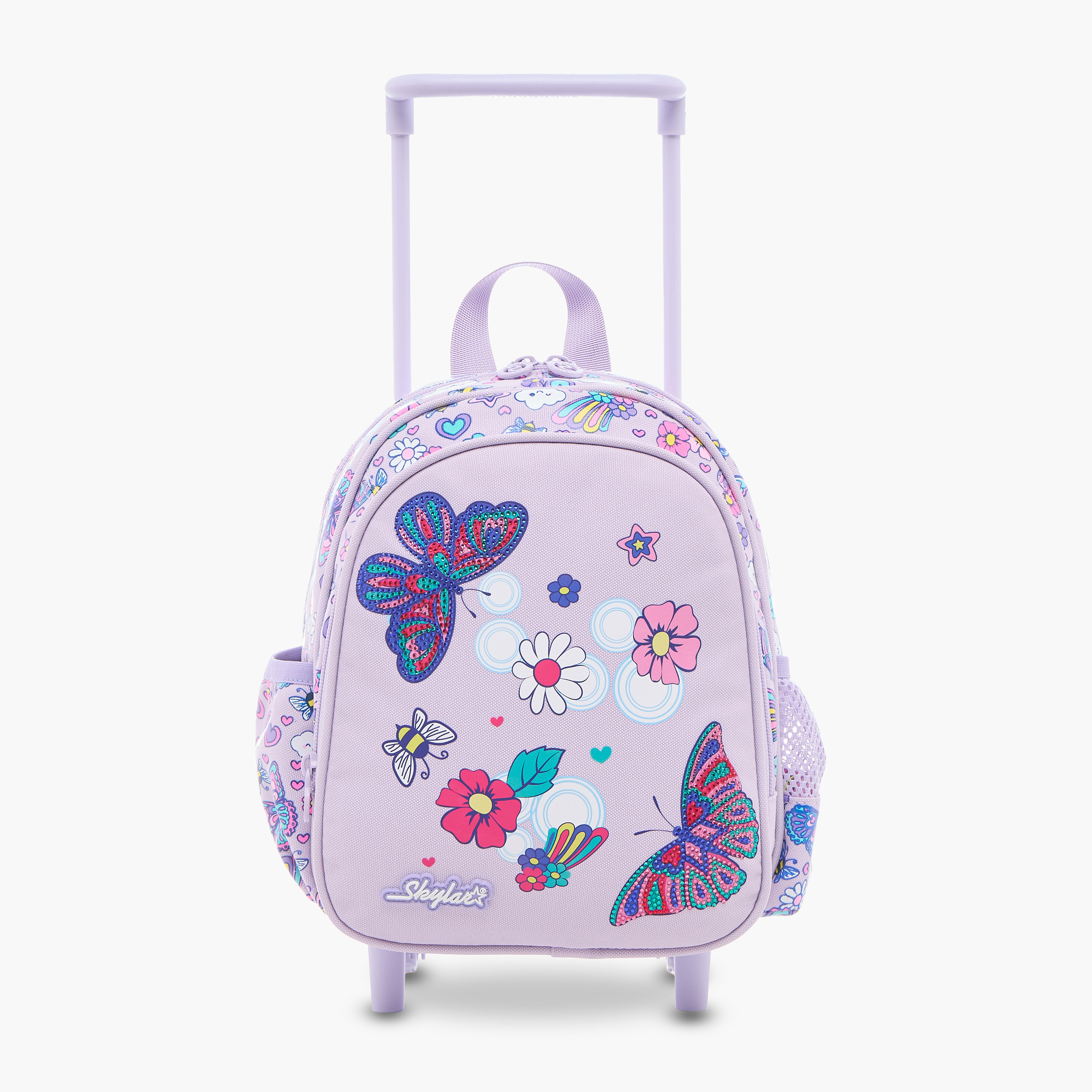 Skylar 10-inch All-Over Print Trolley Backpack with Retractable Handle - 24x13x27 cms-school-bagsandbackpacks-trolleybags-image-1