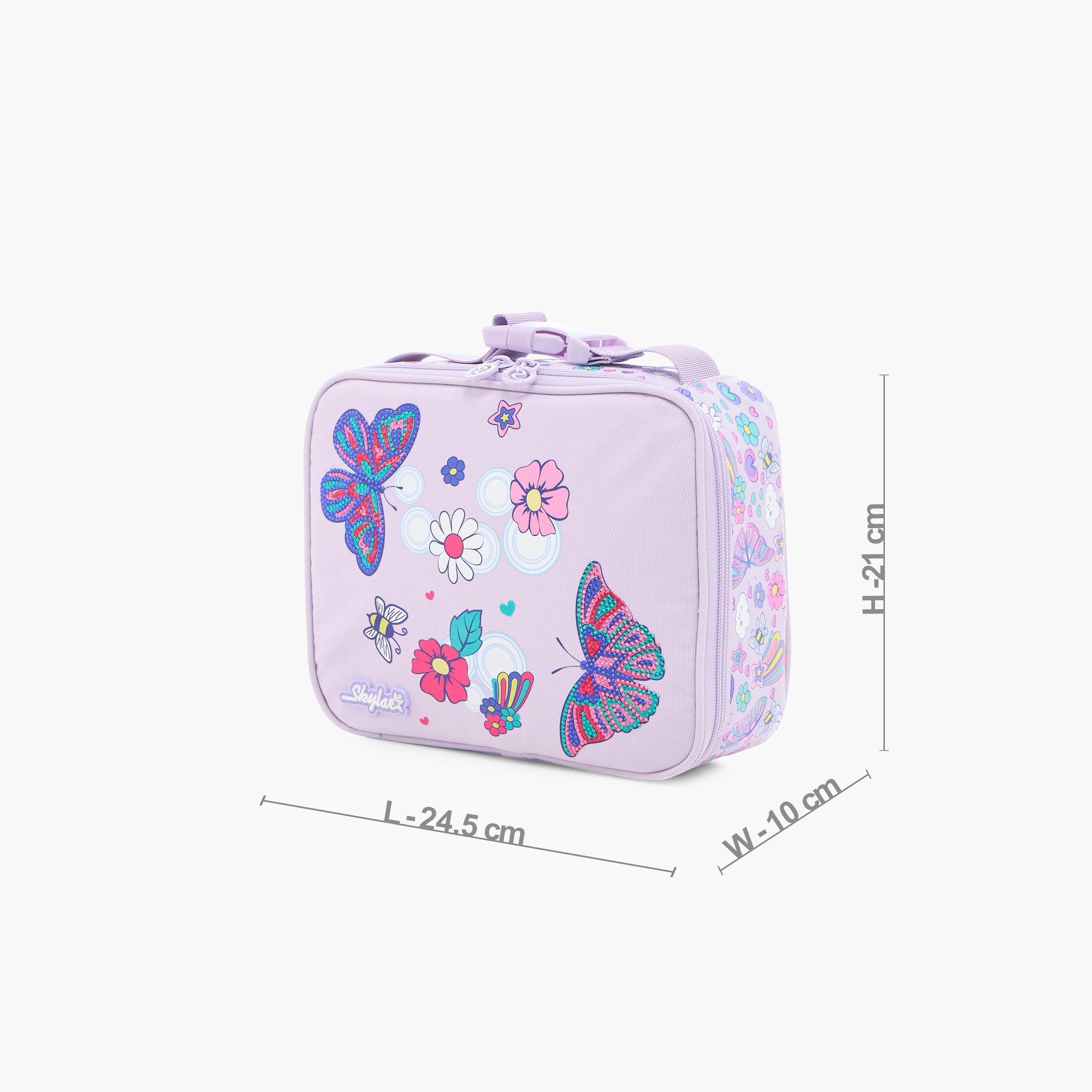 Skylar Printed Lunch Bag with Buckle Strap and Zip Closure-school-lunchessentials-lunchbags-image-2