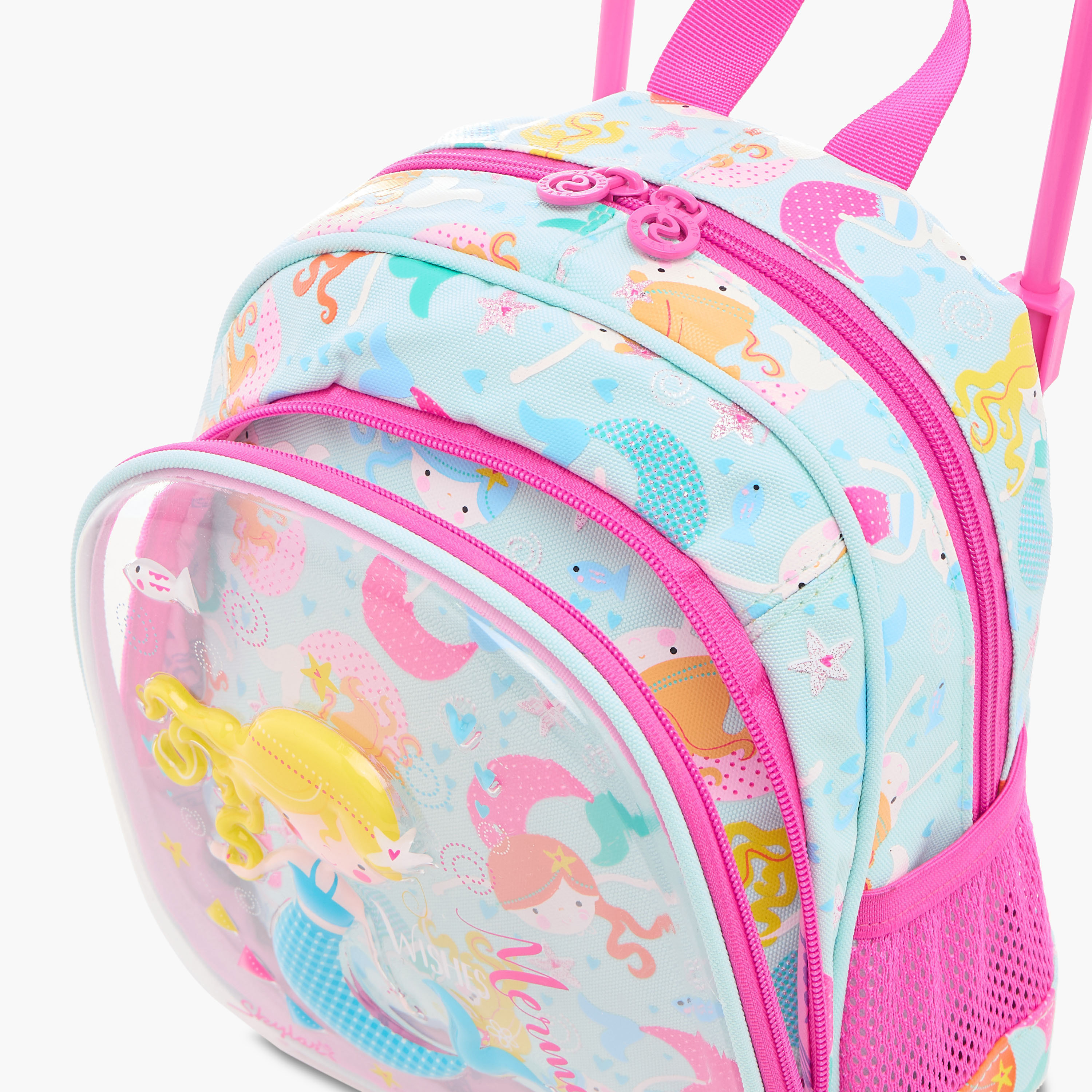 Skylar Mermaid Print 10-inch Trolley Bag with Retractable Handle - 24x13x27 cms-school-bagsandbackpacks-trolleybags-image-10