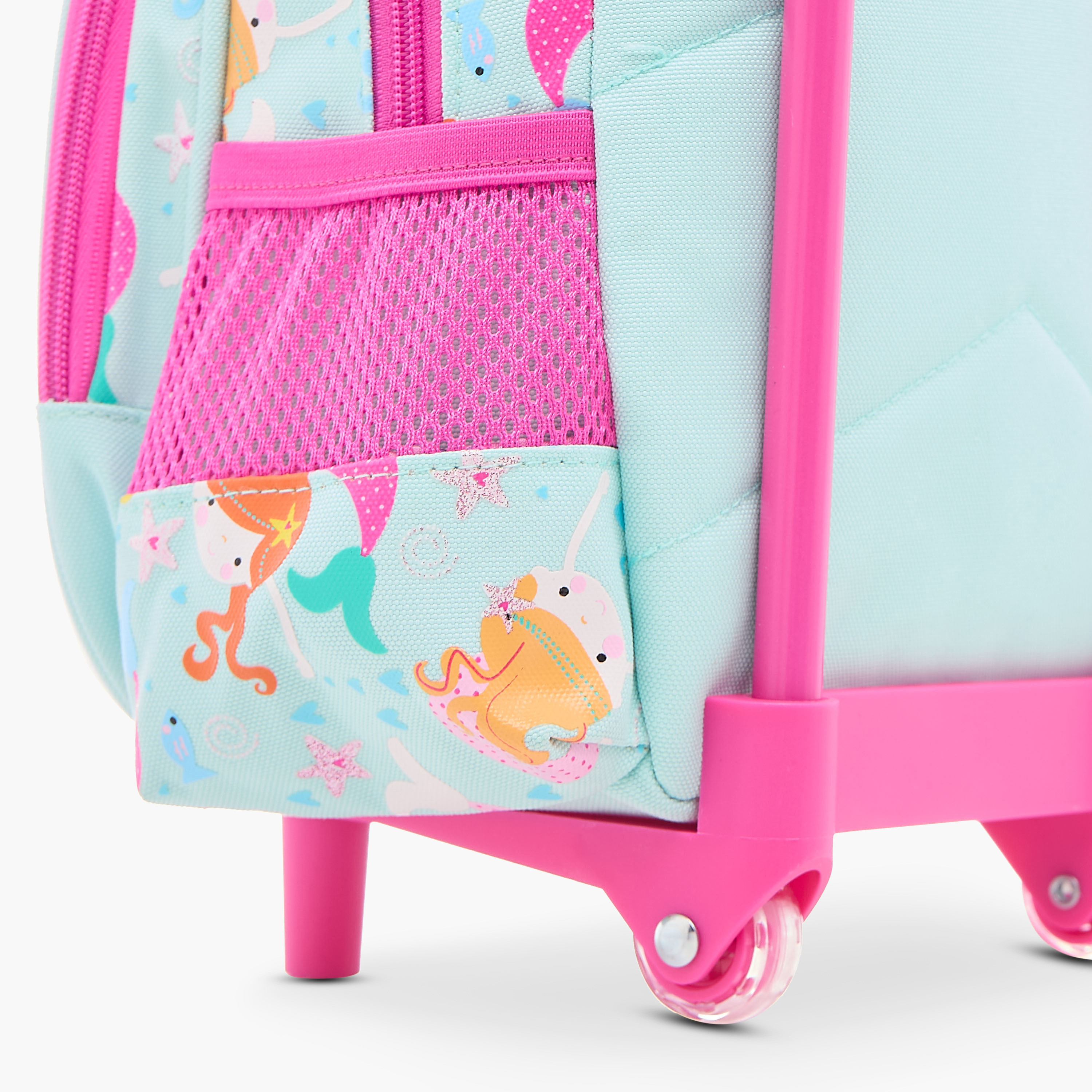Skylar Mermaid Print 10-inch Trolley Bag with Retractable Handle - 24x13x27 cms-school-bagsandbackpacks-trolleybags-image-8