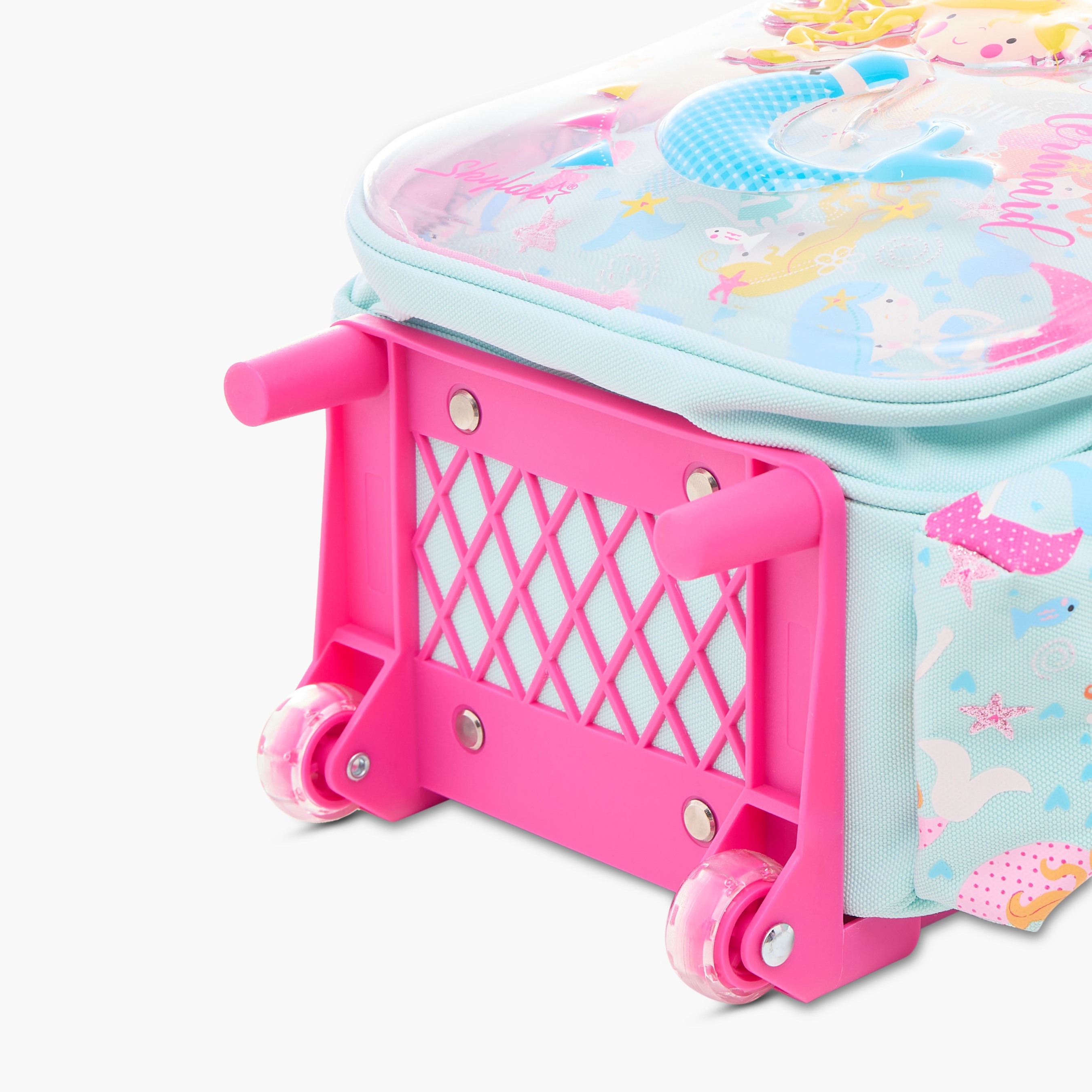 شنطة ترولي 10 بوصة بطبعات حورية البحر ومقبض قابل للسحب من سكايلر - 24x13x27 سم-school-bagsandbackpacks-trolleybags-image-9