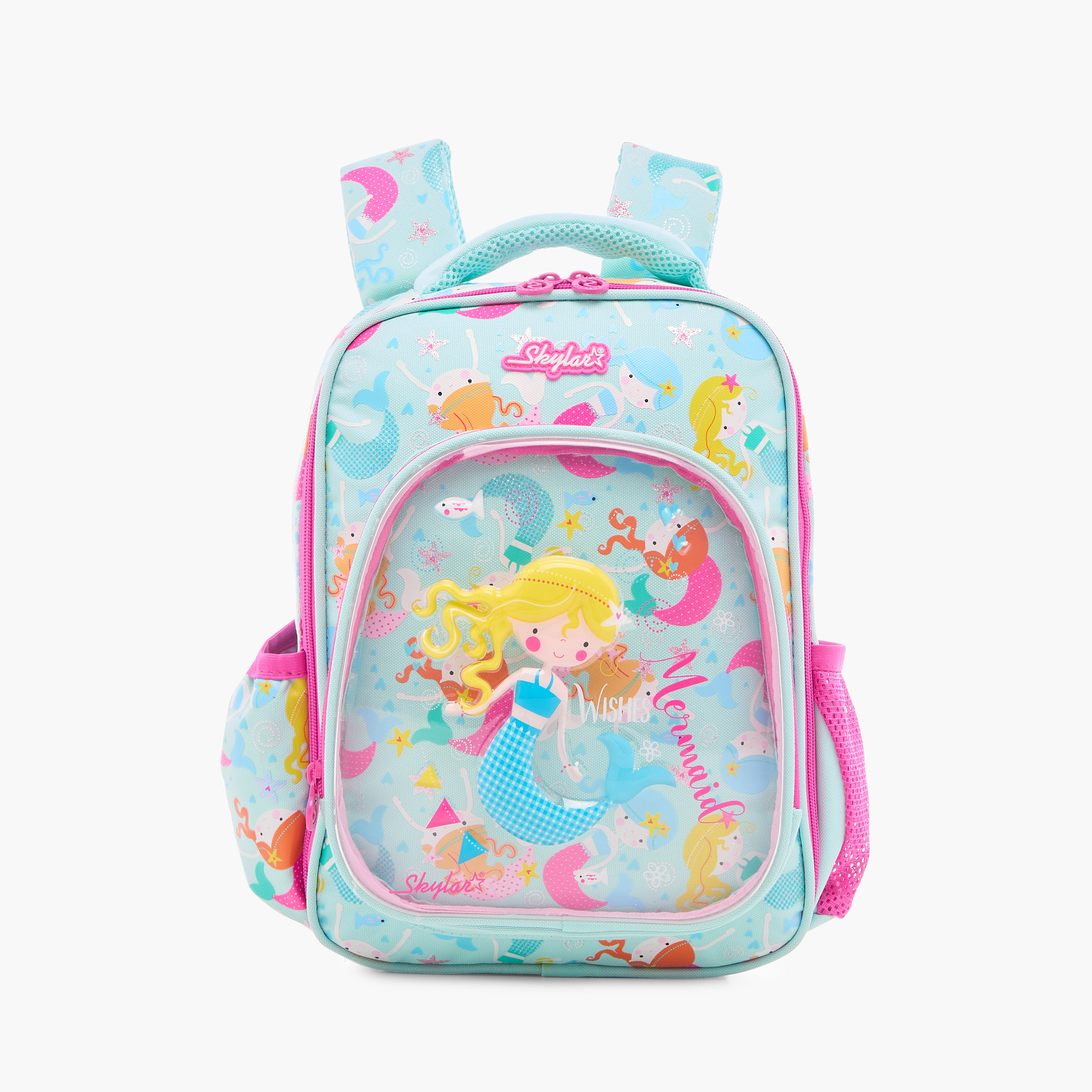 Backpack with mermaid illustration. Medium leatherette backpack. Women's selling accessories.