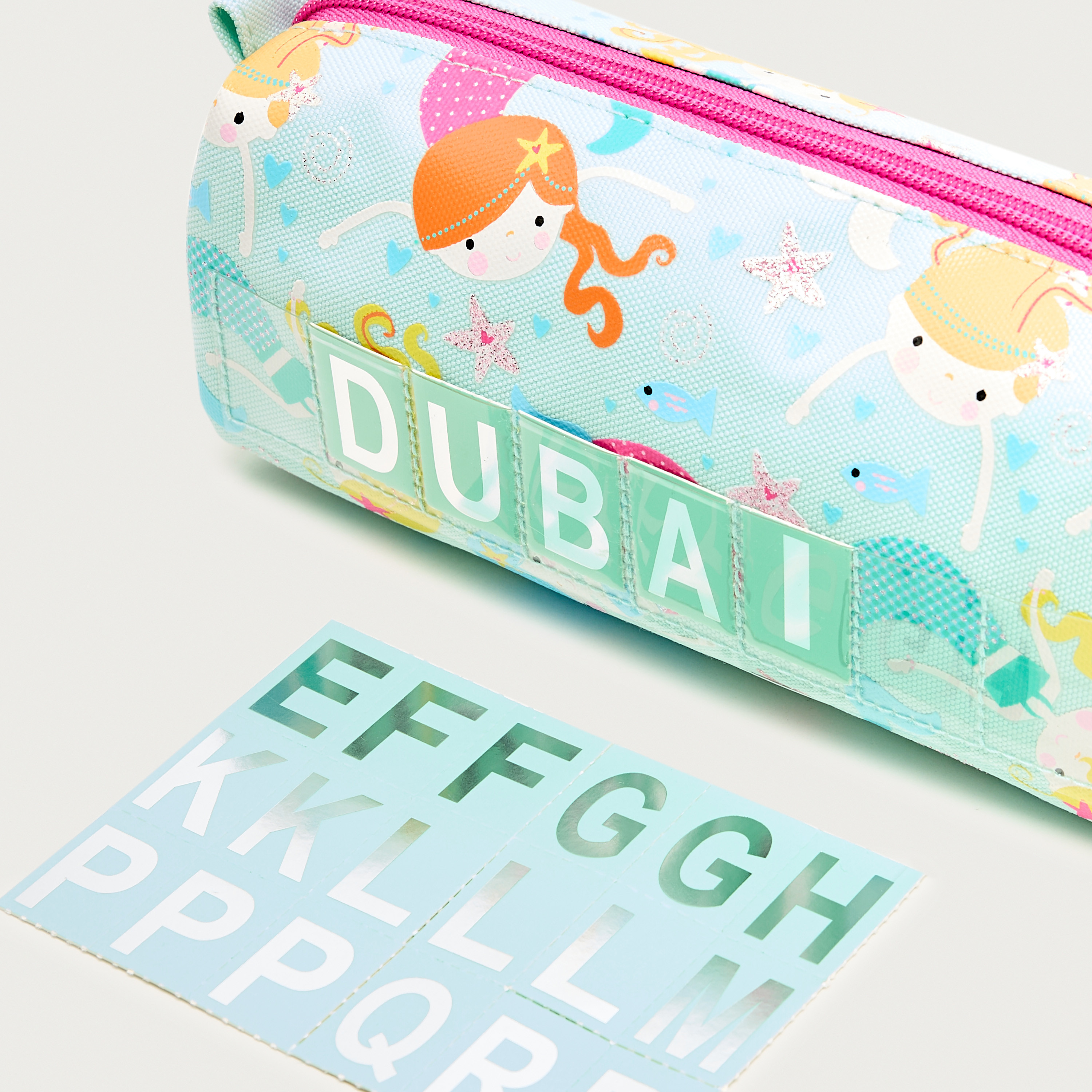 Skylar Mermaid Print Pencil Pouch with Sticker-school-stationery-pencilcases-image-4