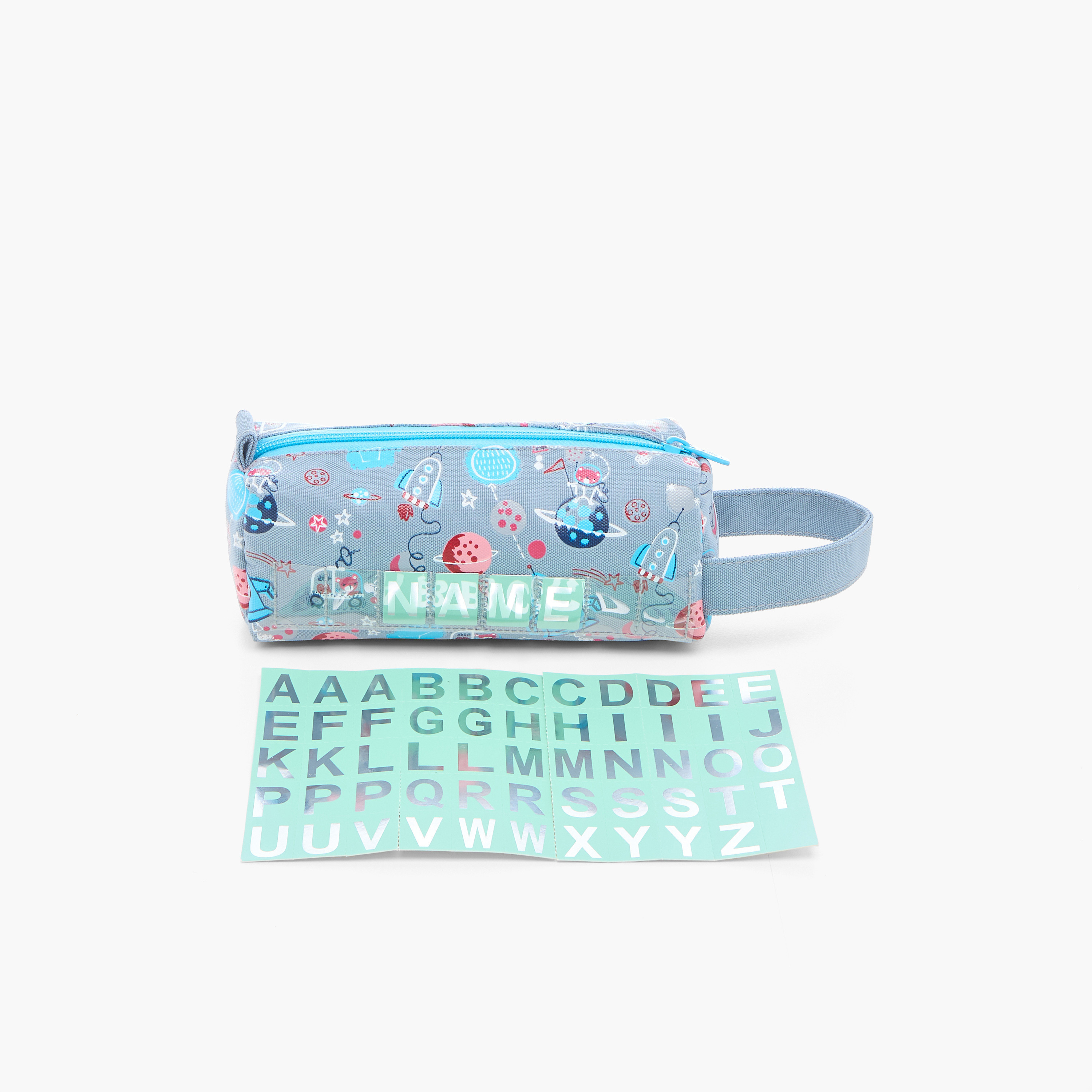 Skylar Space Print Pencil Pouch with Label Slot and Zip Closure-school-stationery-pencilcases-image-3