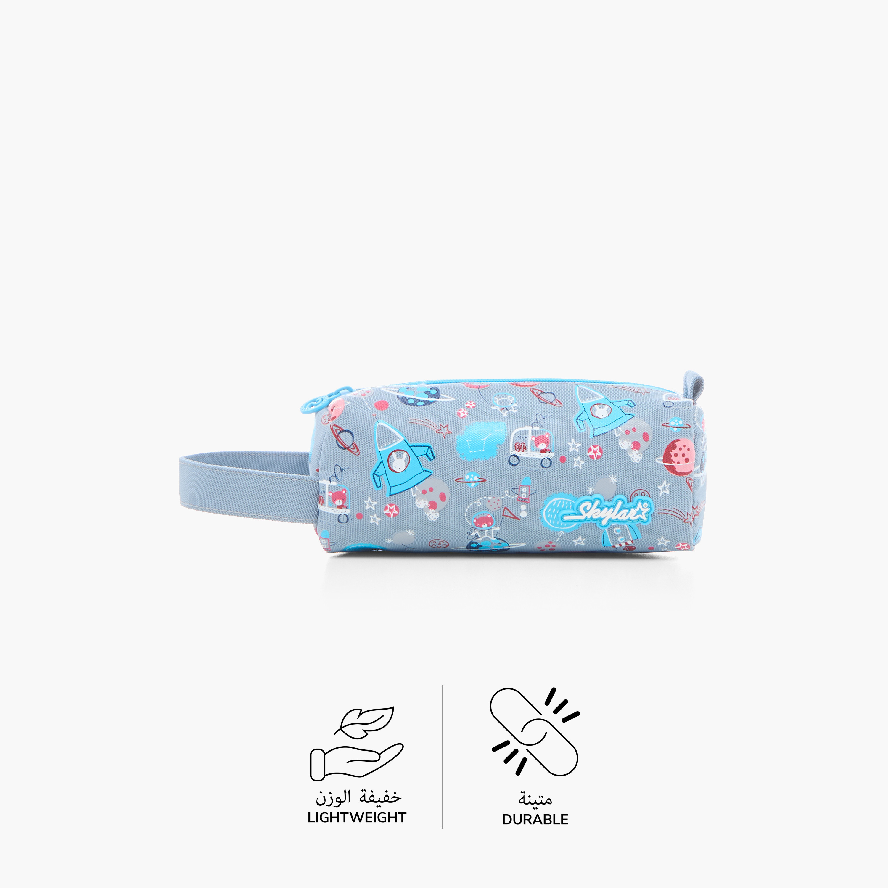 Skylar Space Print Pencil Pouch with Label Slot and Zip Closure-school-stationery-pencilcases-image-4